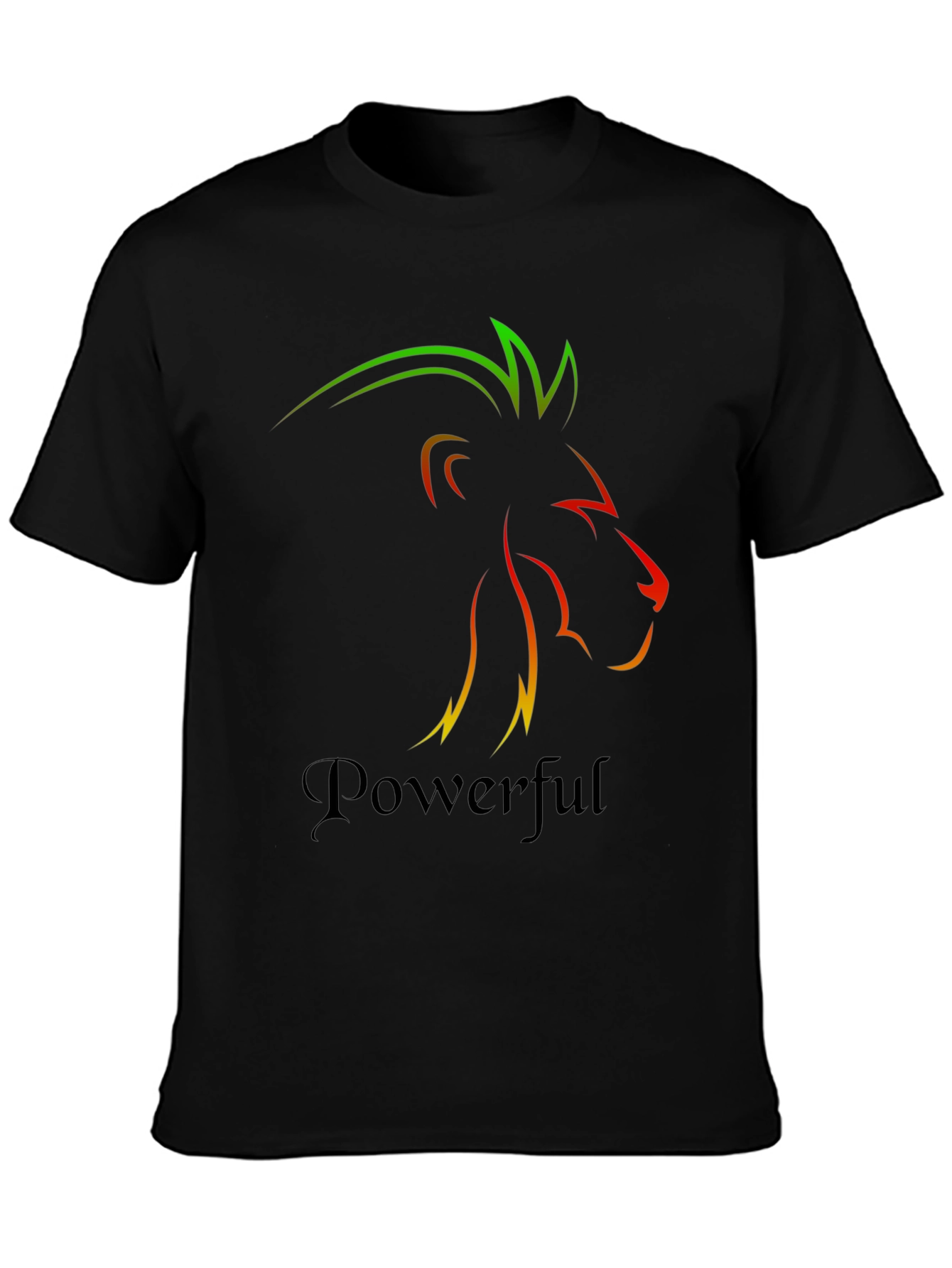 Powerful Lion Graphic Tee - Mens Black T-Shirt