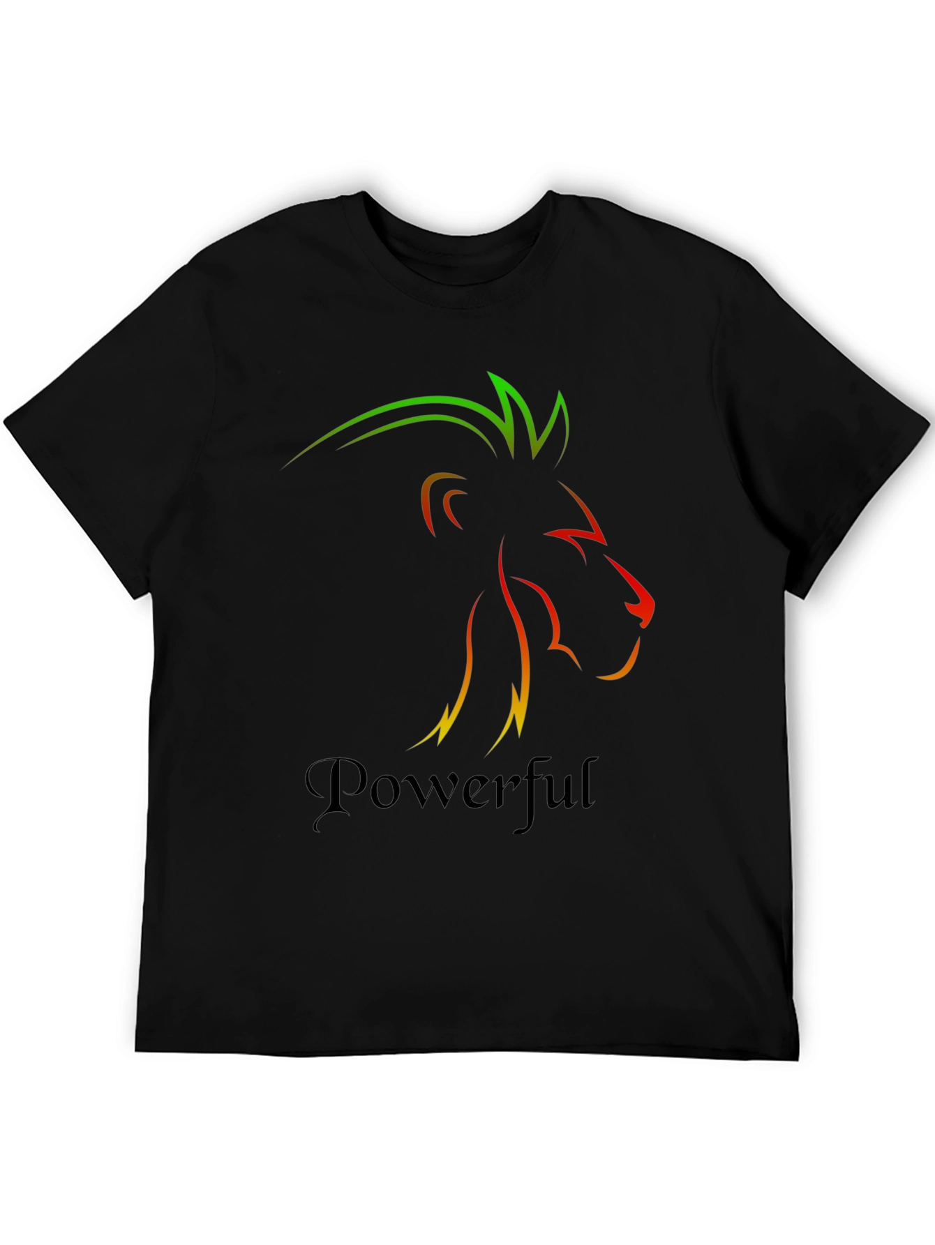 Powerful Lion Graphic Tee - Mens Black T-Shirt