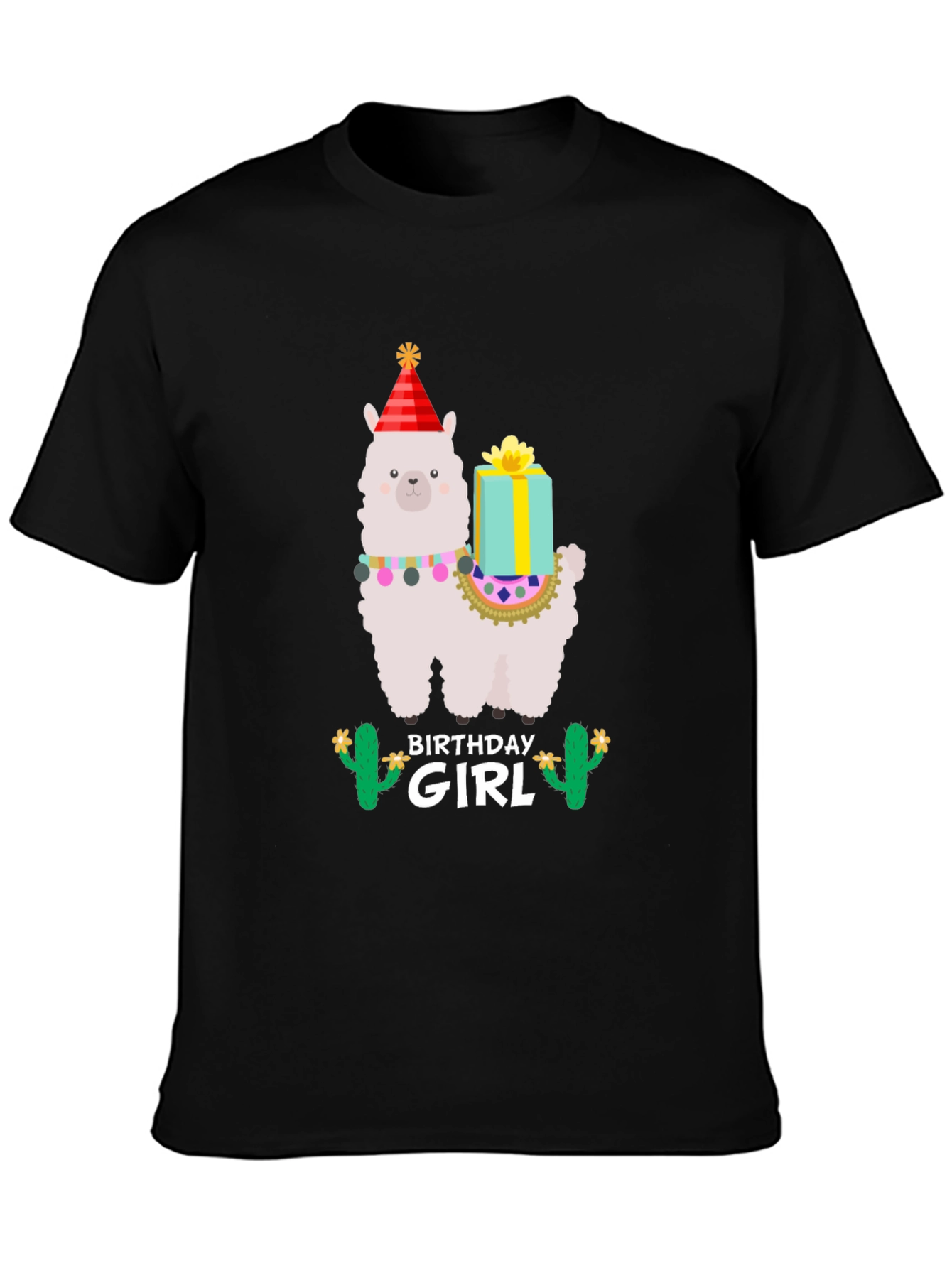 Birthday Girl Llama T-Shirt - Festive Celebration