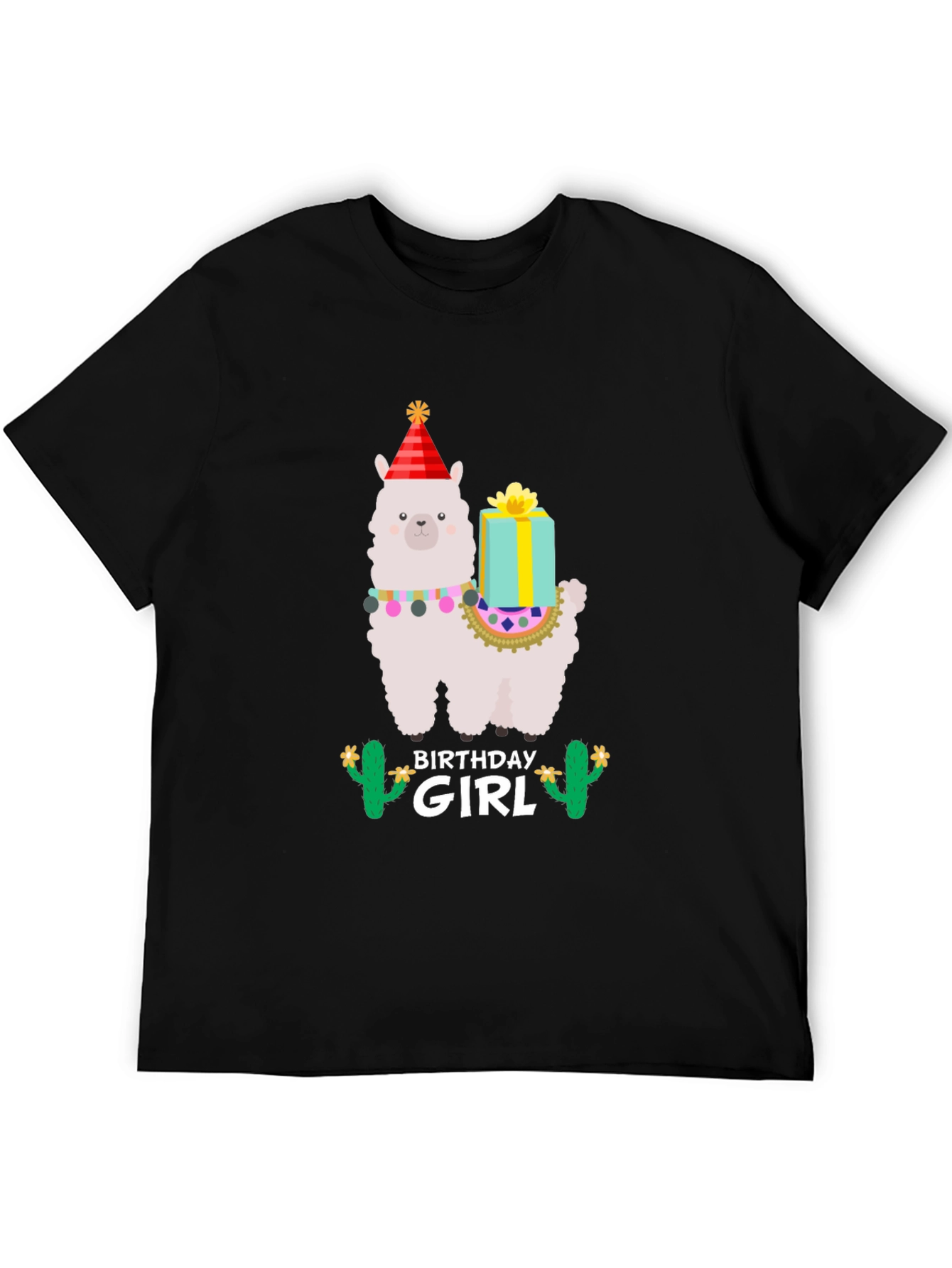 Birthday Girl Llama T-Shirt - Festive Celebration