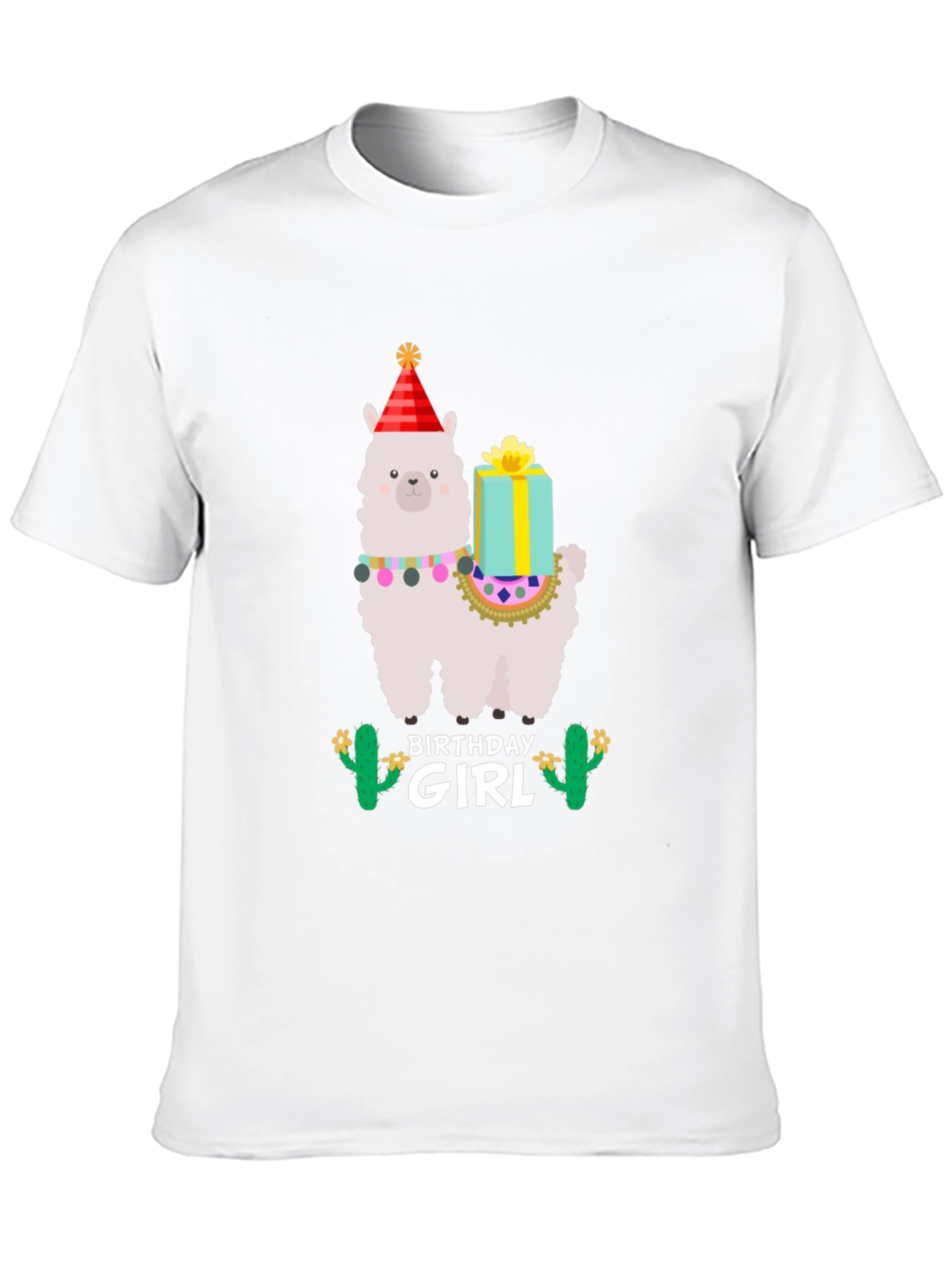 Birthday Girl Llama T-Shirt - Festive Celebration