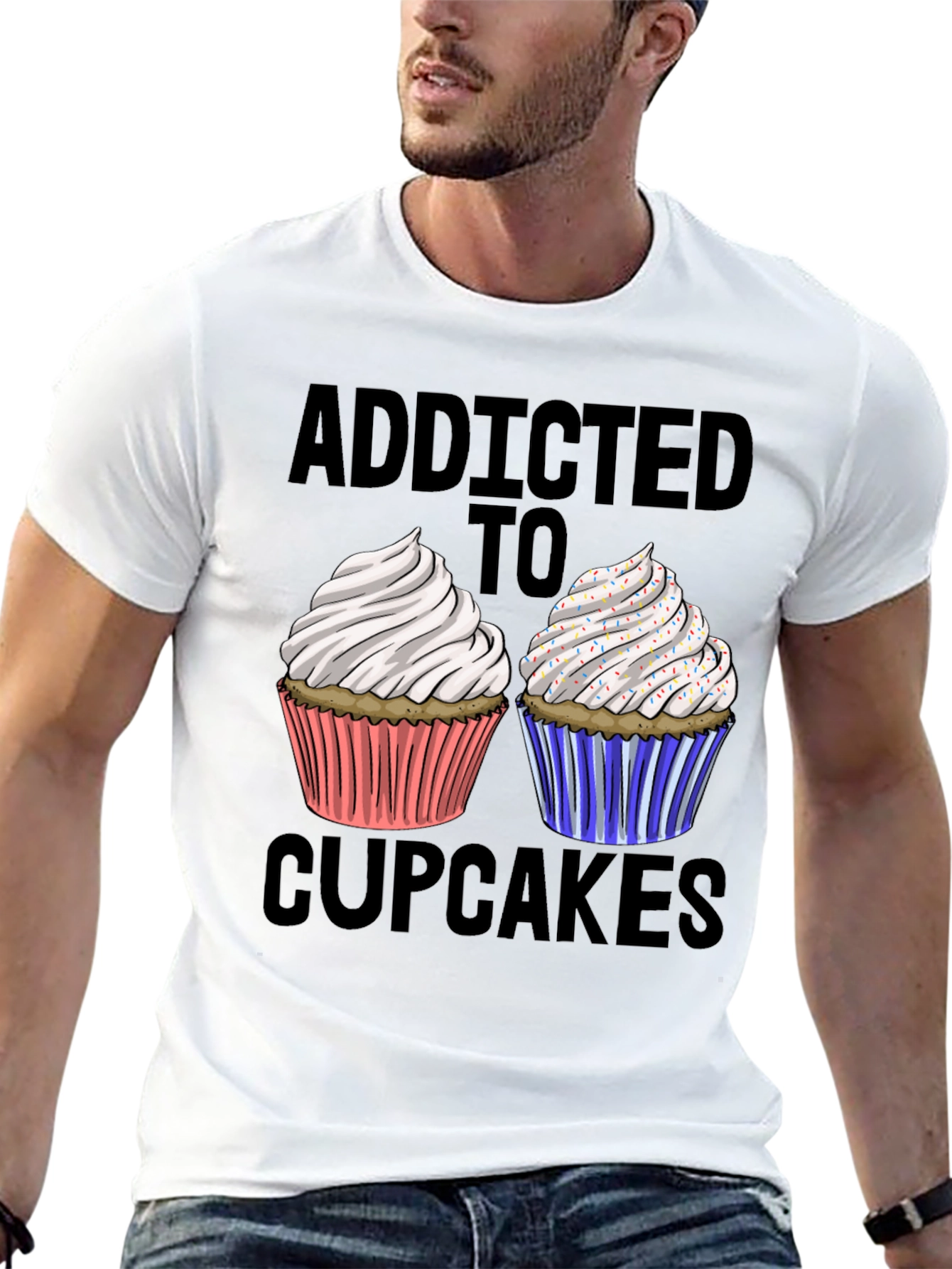 Addicted to Cupcakes Graphic T-Shirt