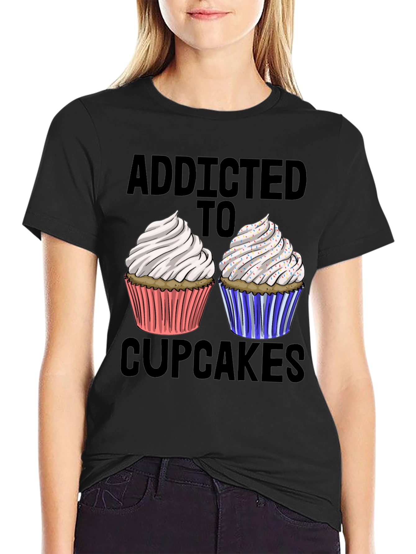 Addicted to Cupcakes Graphic T-Shirt