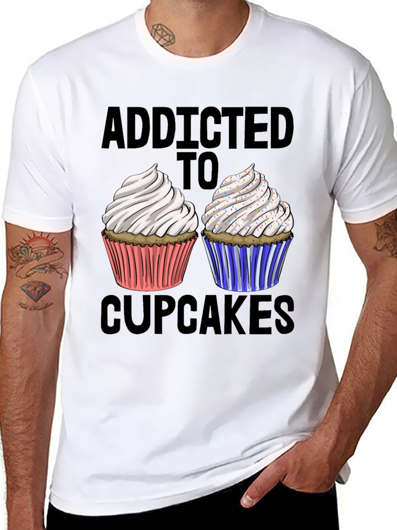 Addicted to Cupcakes Graphic T-Shirt
