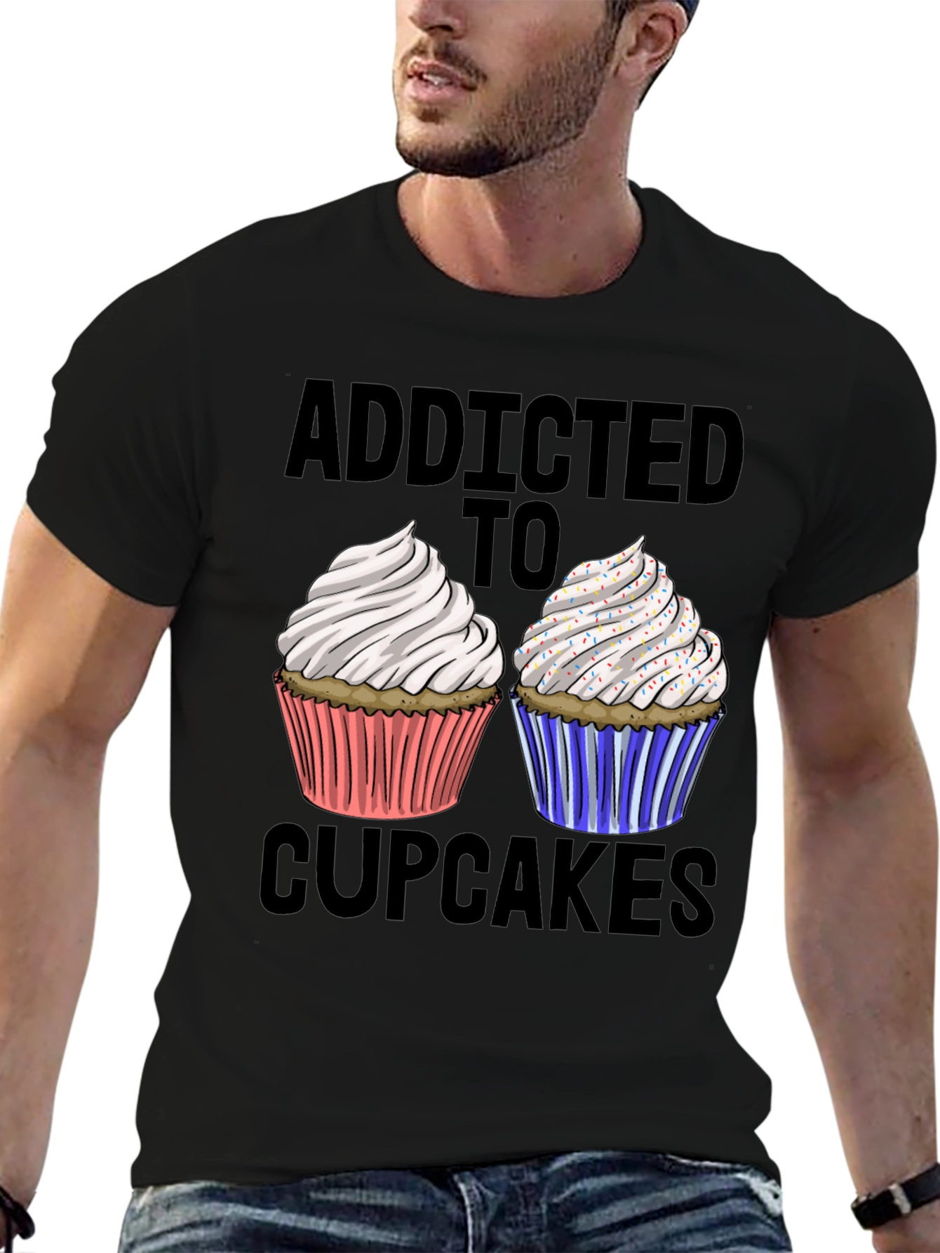 Addicted to Cupcakes Graphic T-Shirt