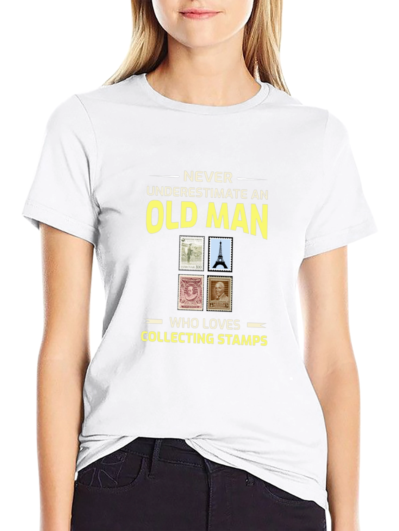 Old Man Stamp Collector T-Shirt