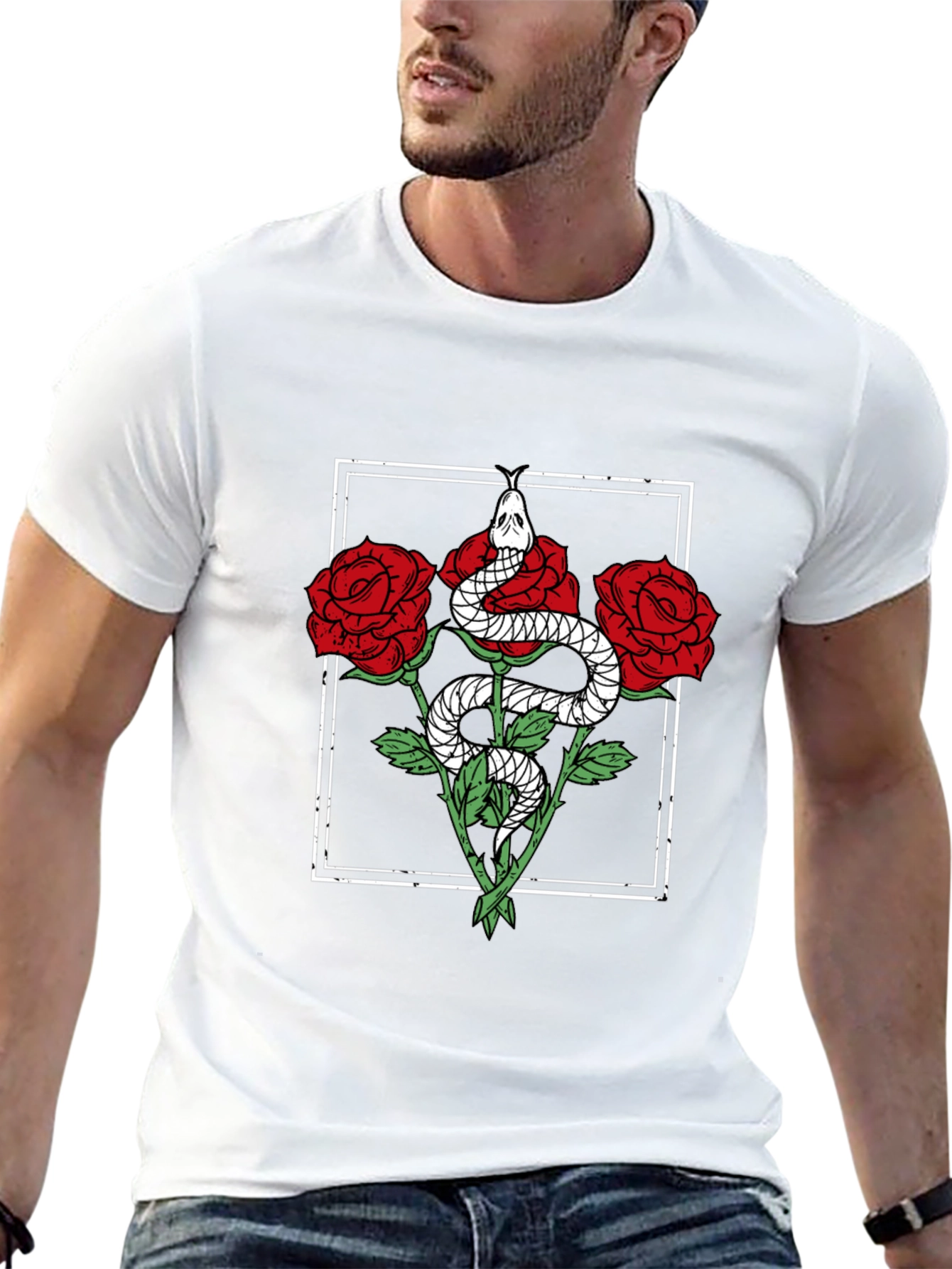 Snake & Roses Graphic Tee