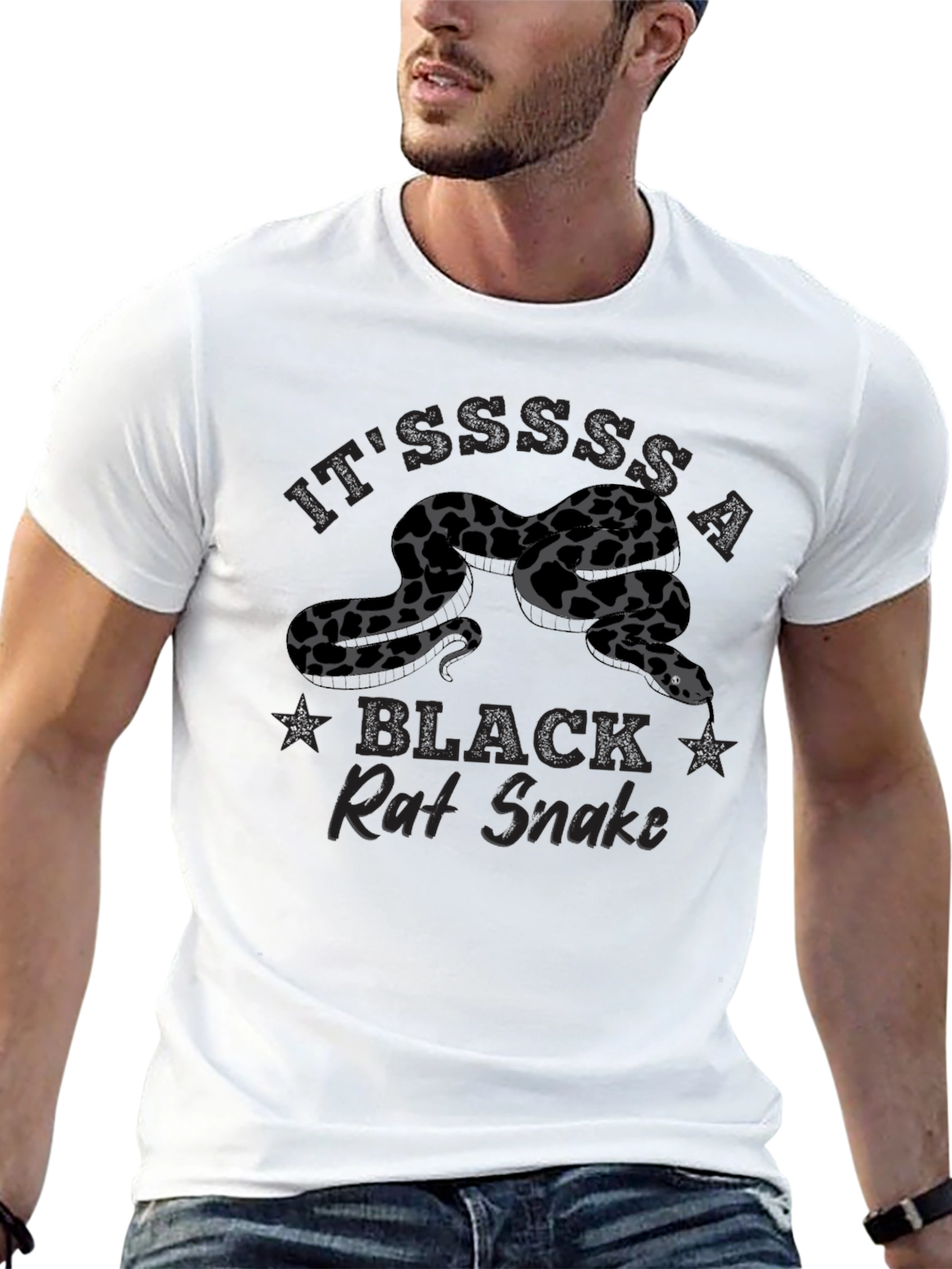 Black Rat Snake Graphic T-Shirt
