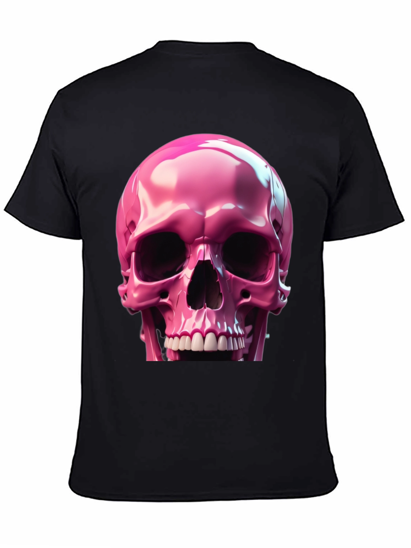 Pink Skull Graphic T-Shirt