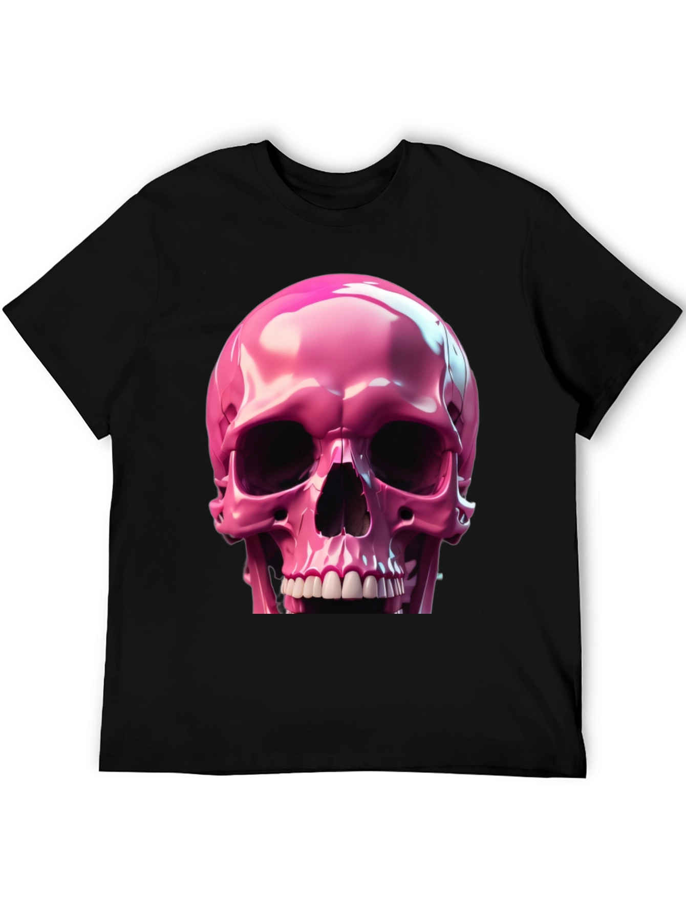Pink Skull Graphic T-Shirt