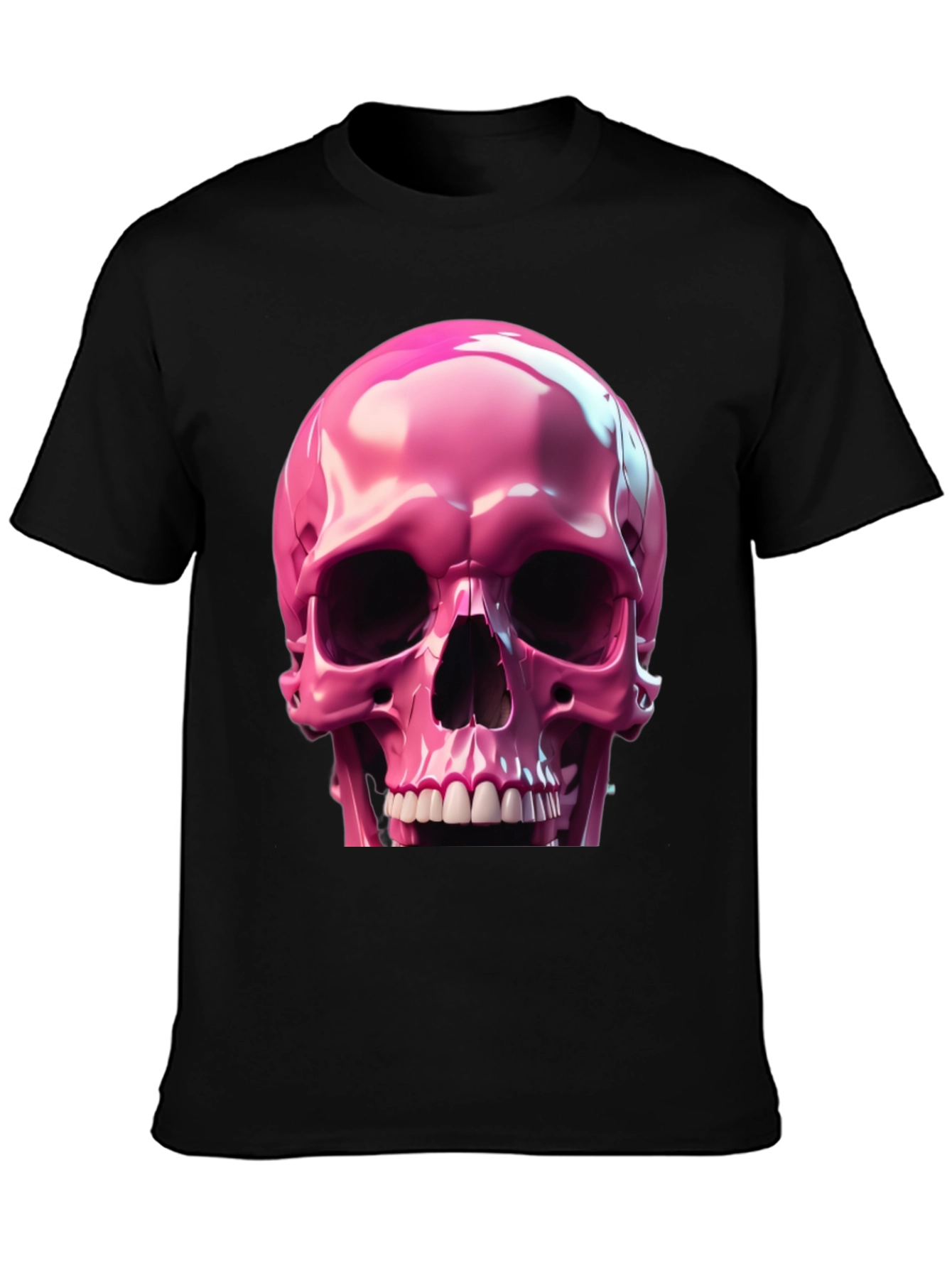 Pink Skull Graphic T-Shirt