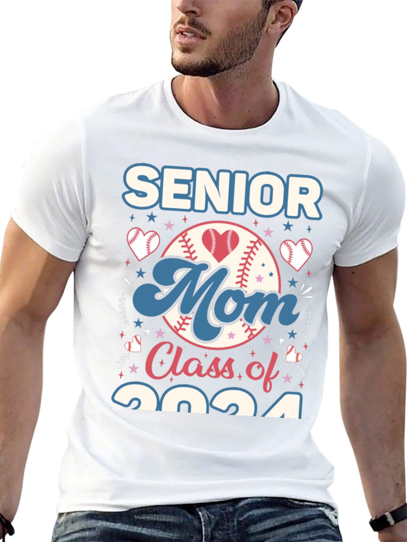 Senior Mom Baseball Class of 2024 T-Shirt