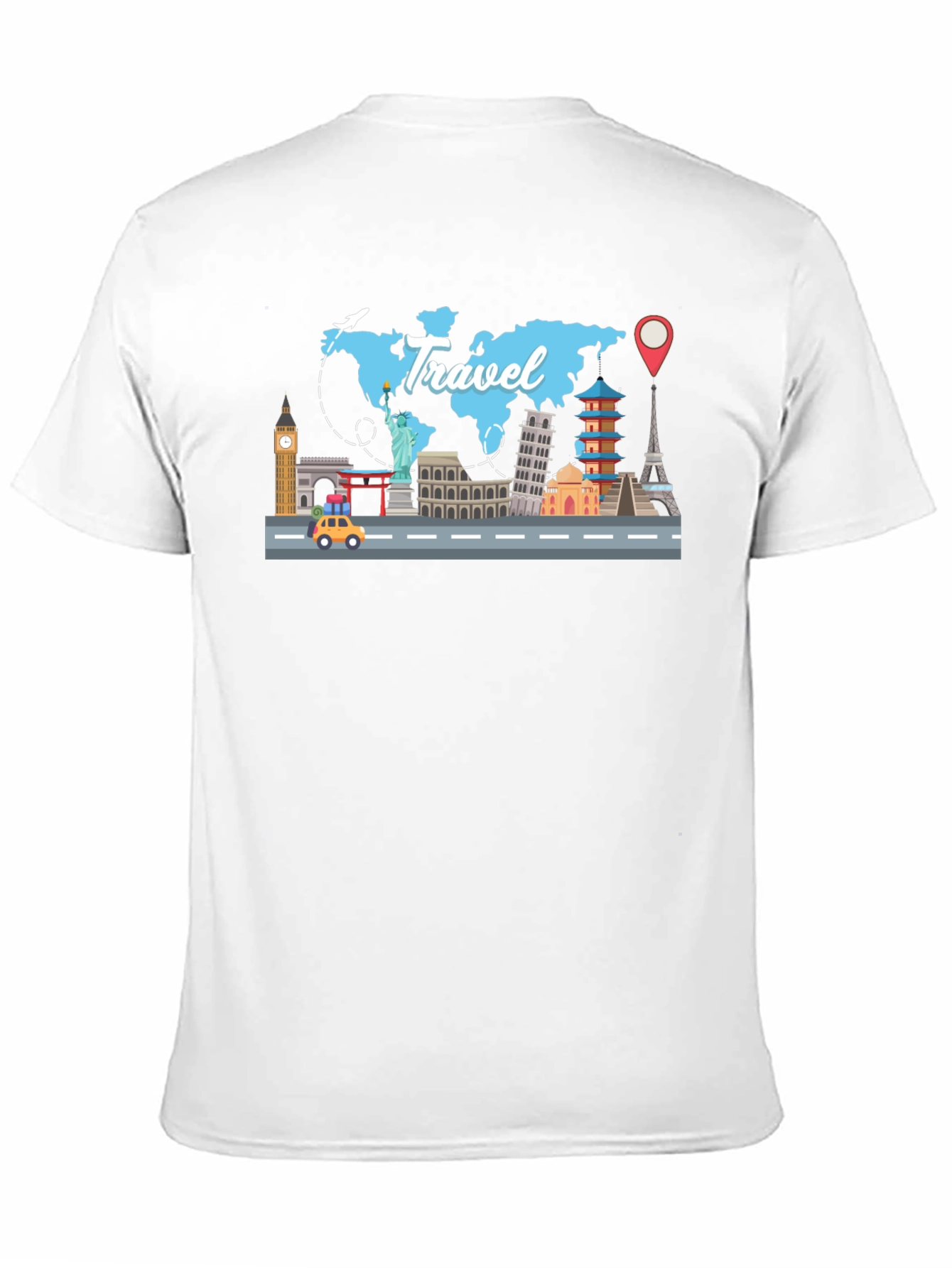 Travel Landmarks Graphic Black T-Shirt