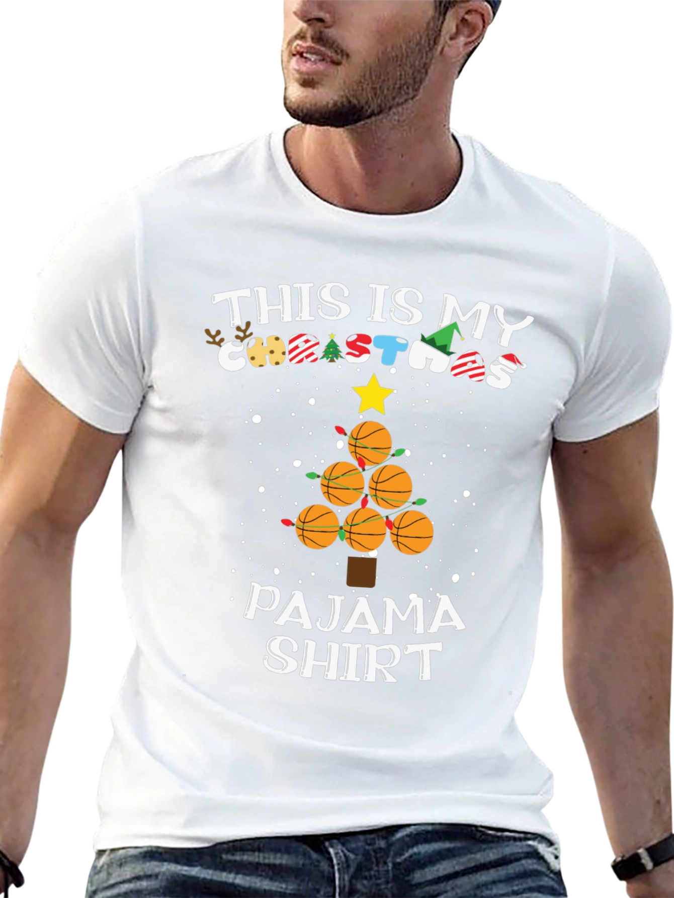 Basketball Christmas Pajama Shirt