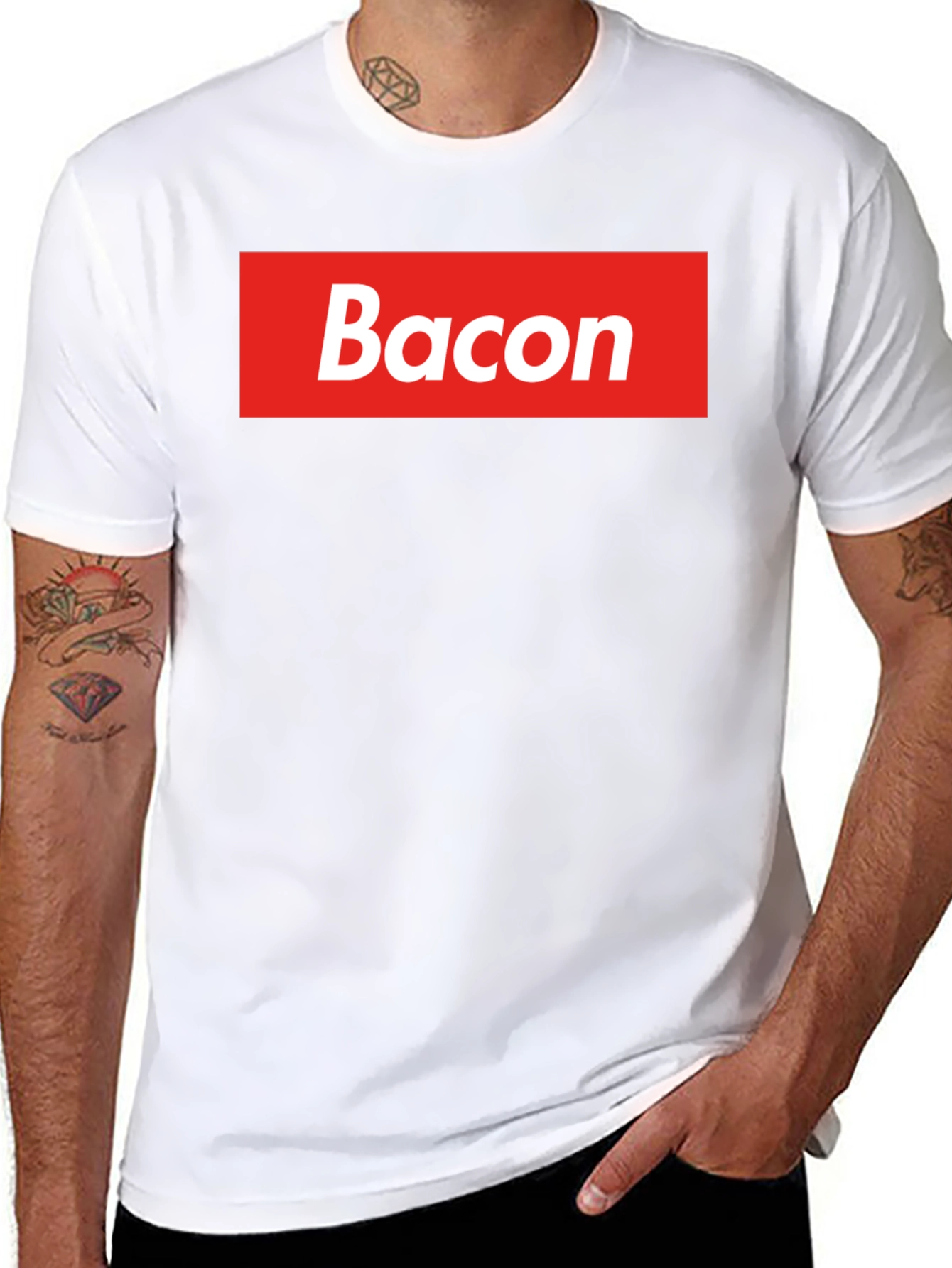 Bacon Logo T-Shirt - Supreme Style Funny Tee