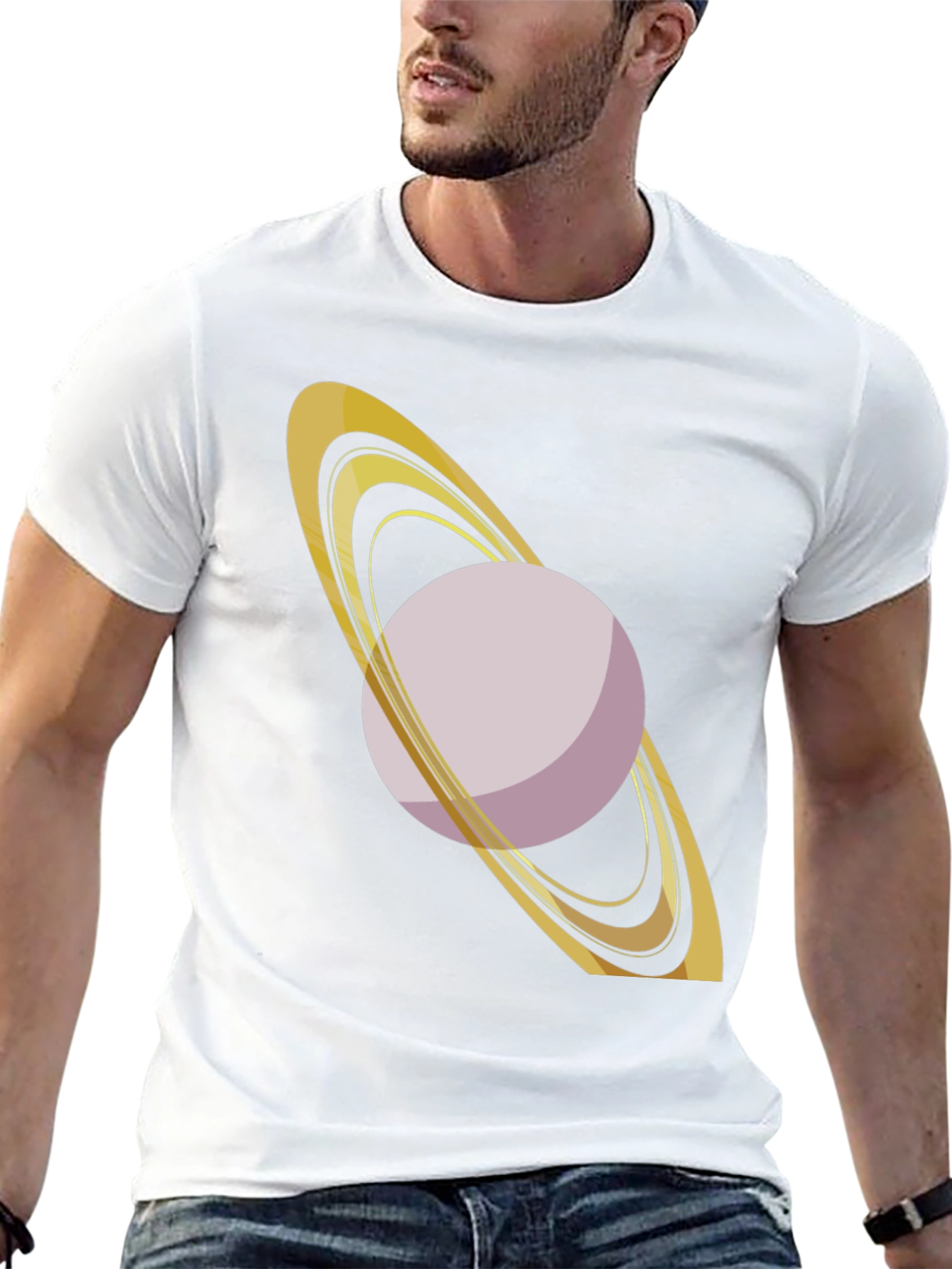 Saturn Graphic Tee - Black Cotton Blend