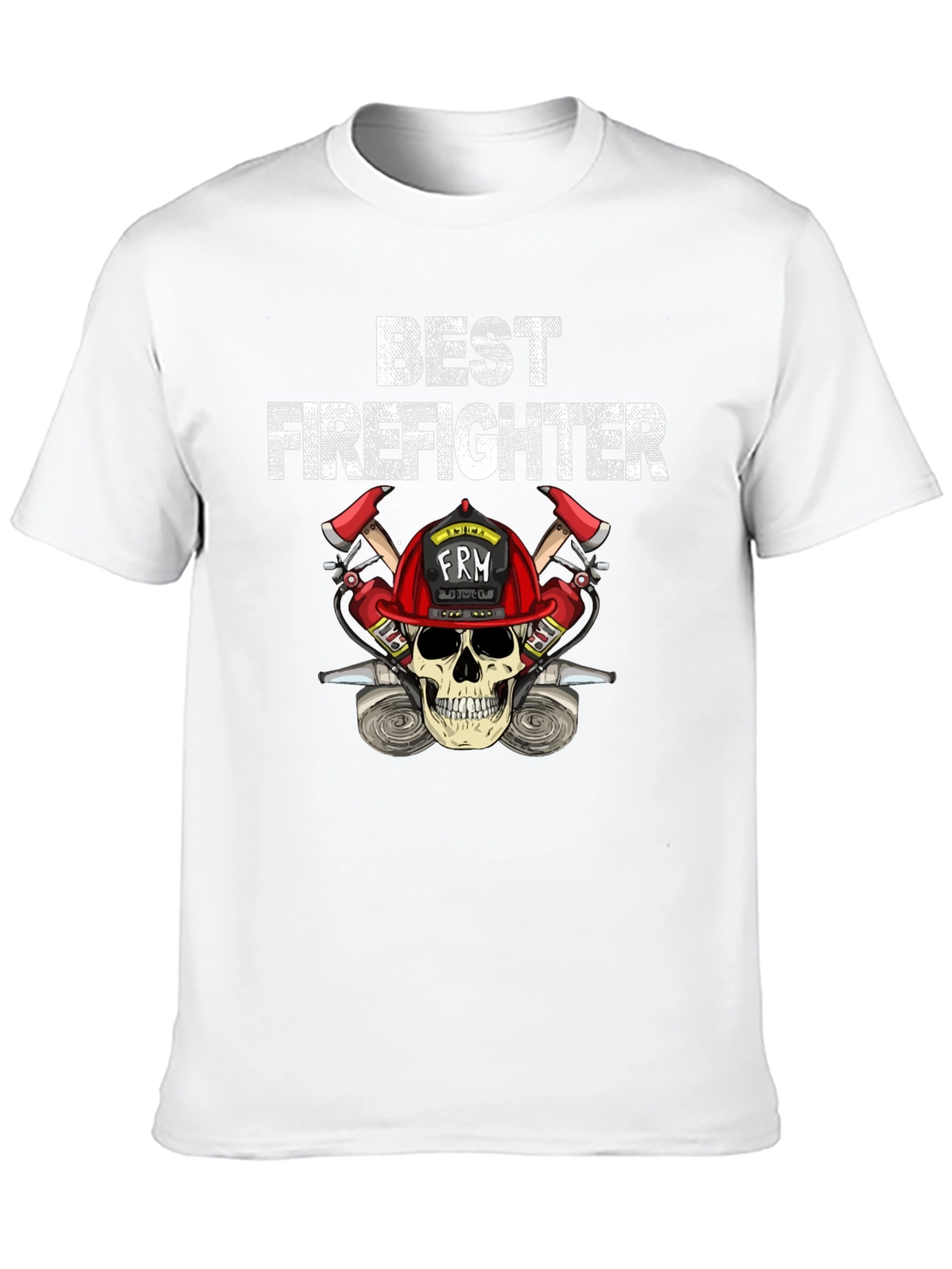 Best Firefighter Skull Graphic T-Shirt