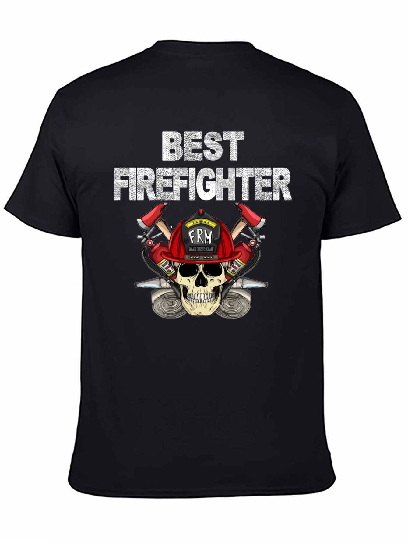 Best Firefighter Skull Graphic T-Shirt