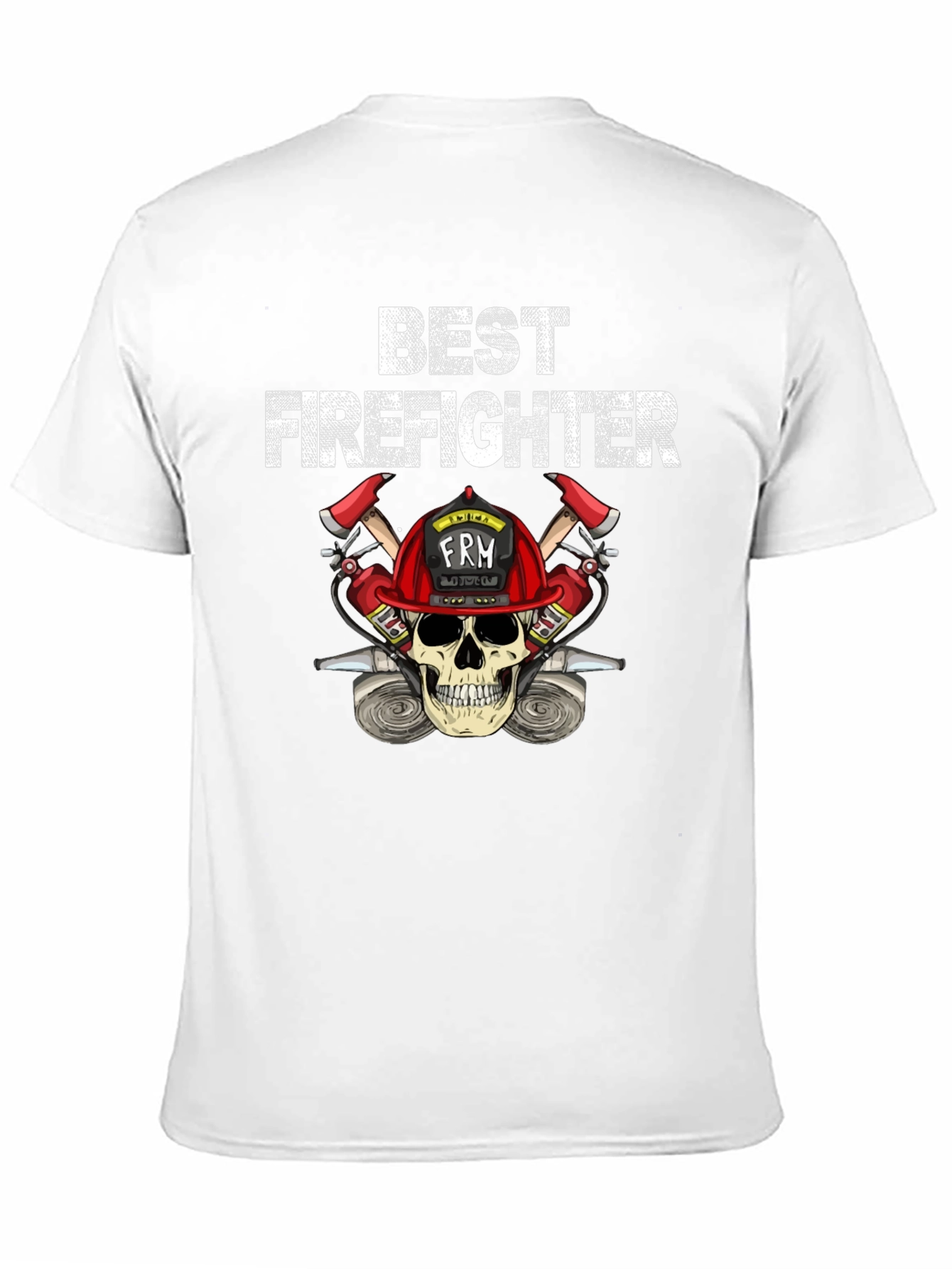 Best Firefighter Skull Graphic T-Shirt