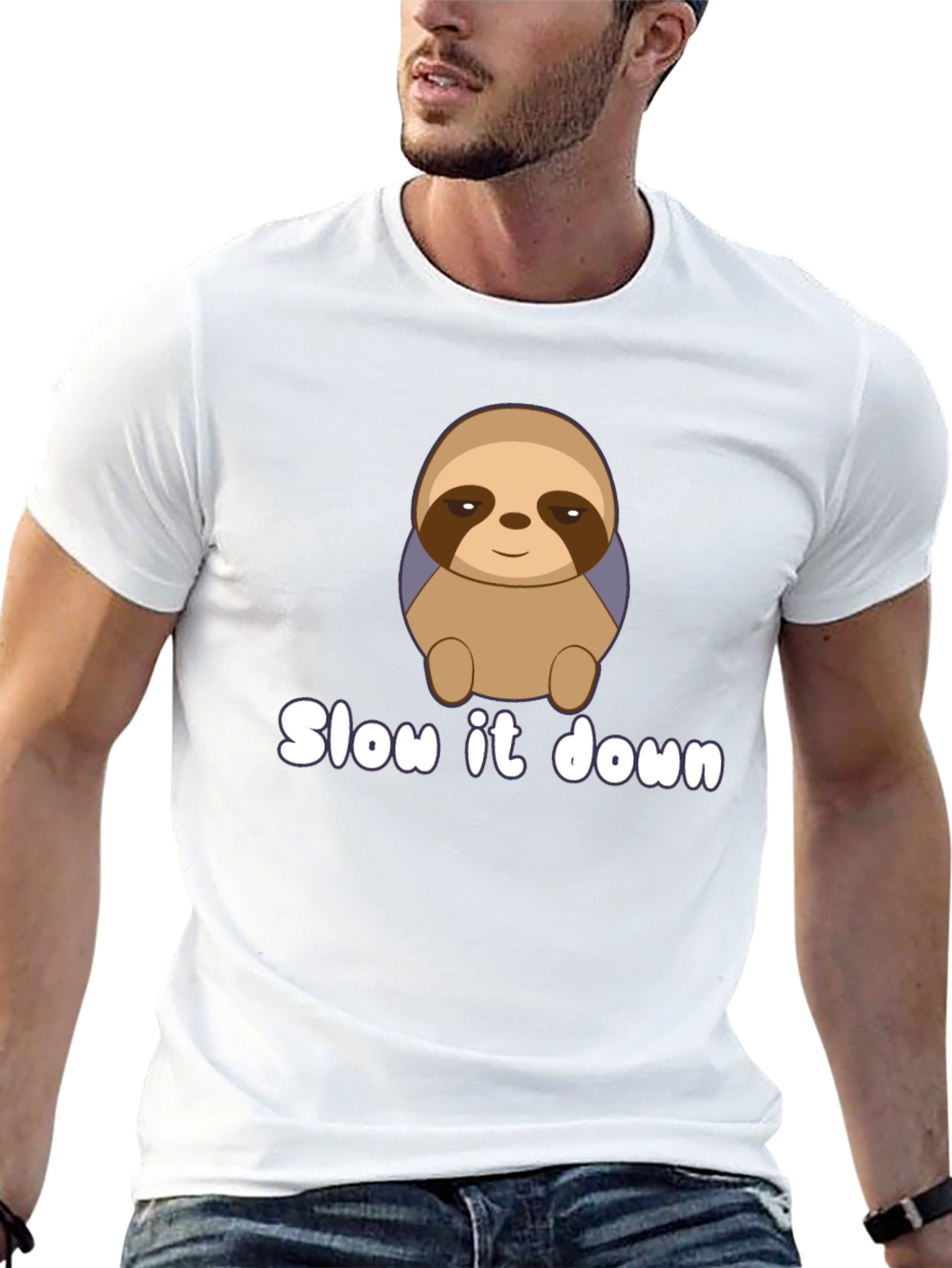 Slow it Down Sloth Graphic T-Shirt - Relaxed Fit