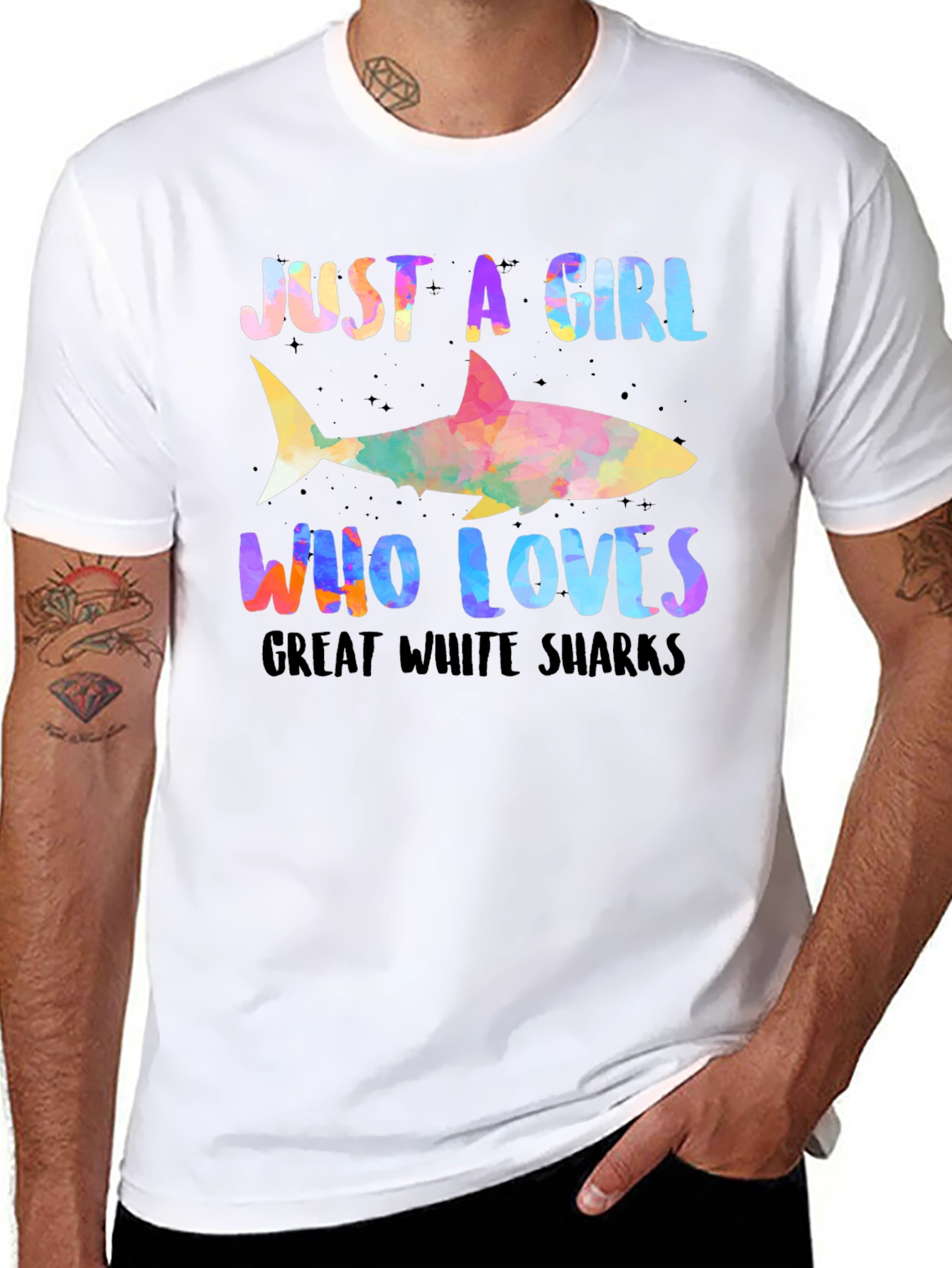 Girl Who Loves Sharks Graphic Tee