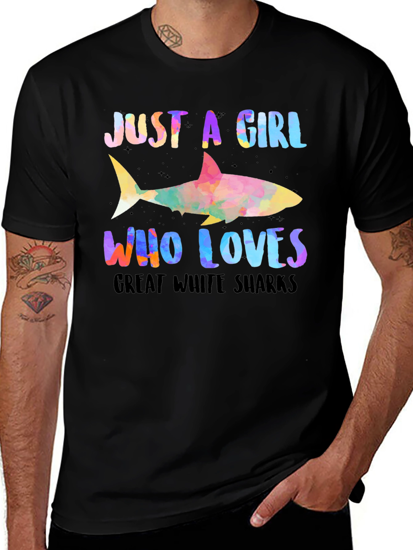 Girl Who Loves Sharks Graphic Tee
