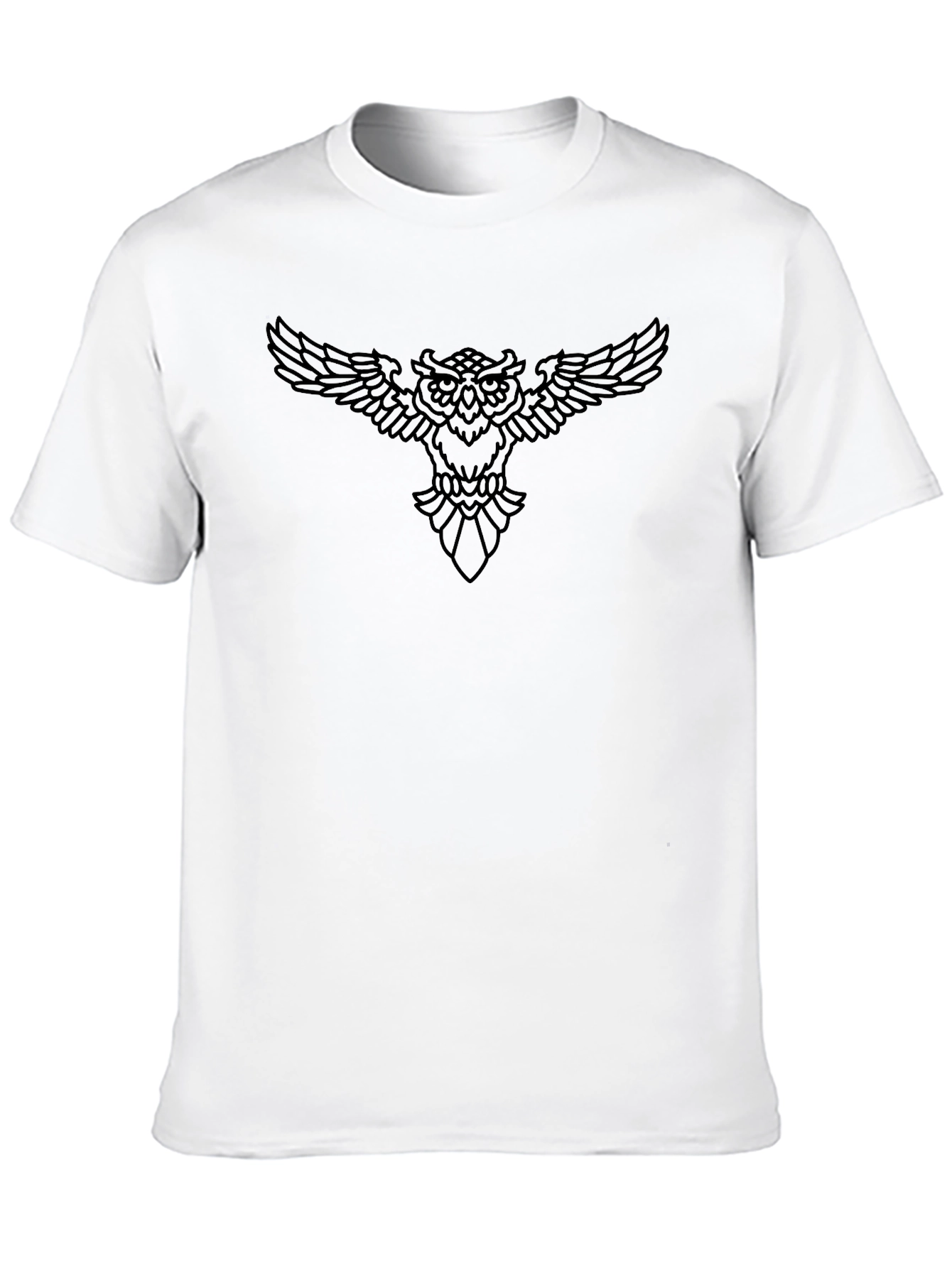 Mens Black Owl Graphic Print T-Shirt
