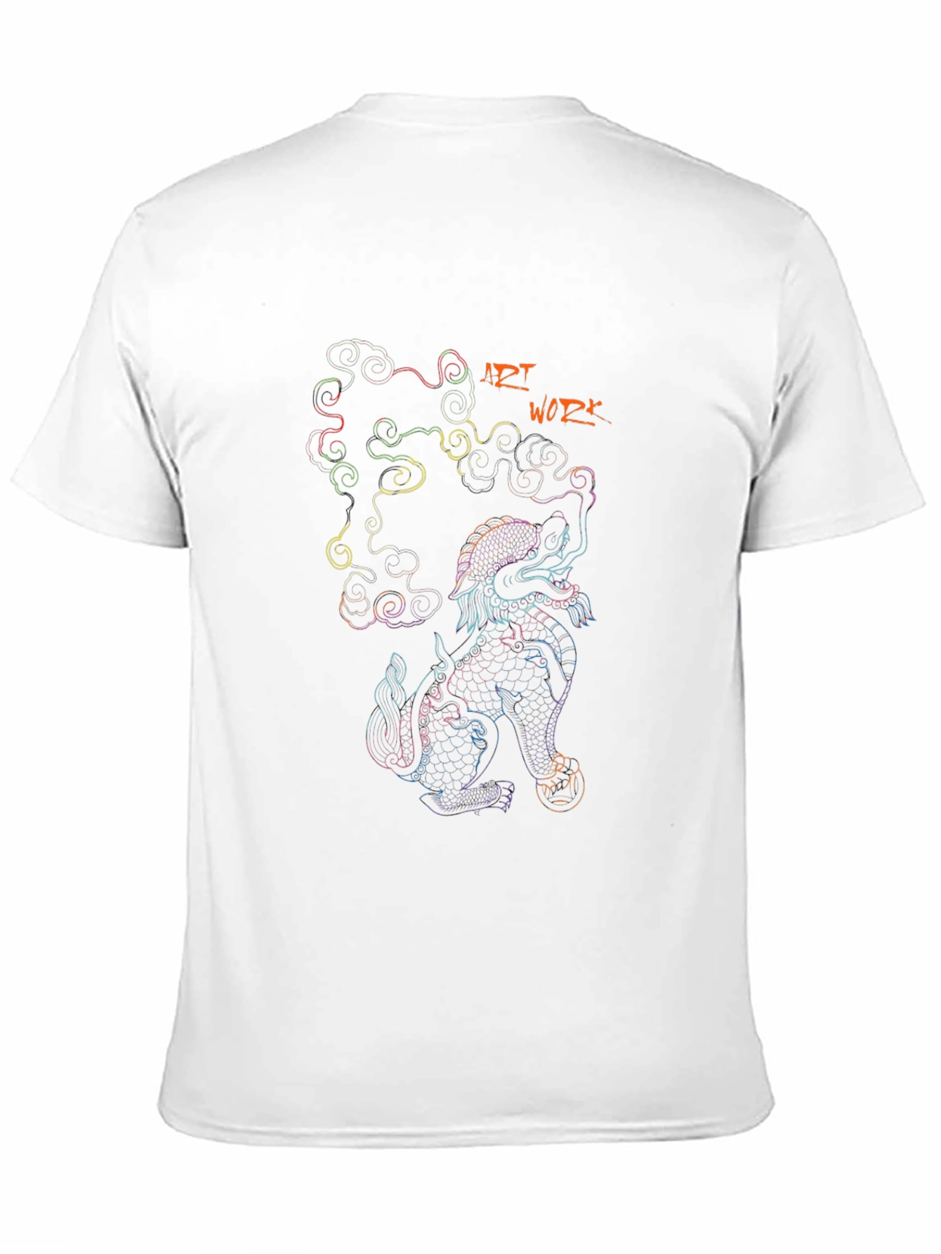 Art Work Dragon Graphic Black T-Shirt