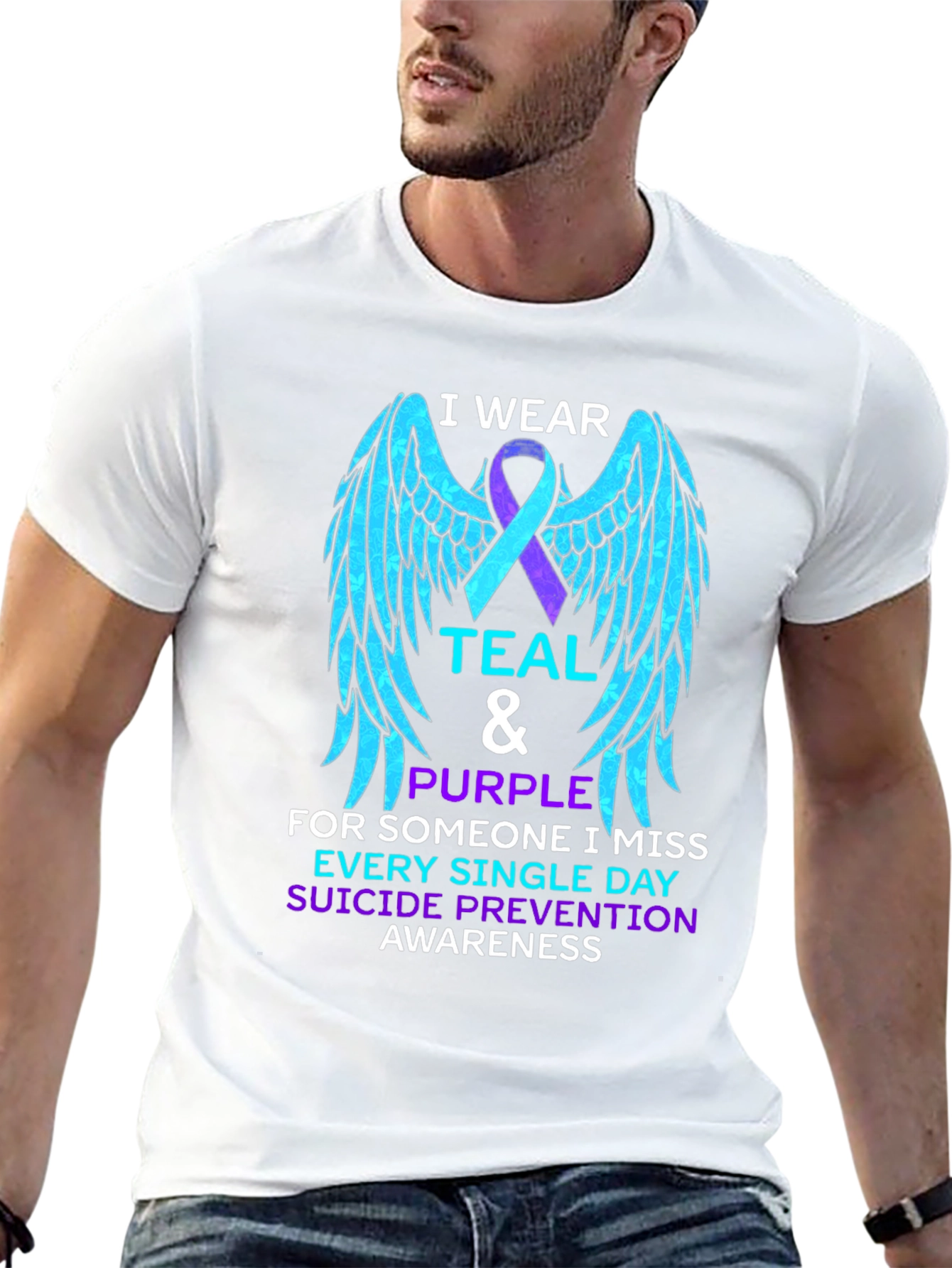 Suicide Prevention Awareness T-Shirt - Teal & Purple