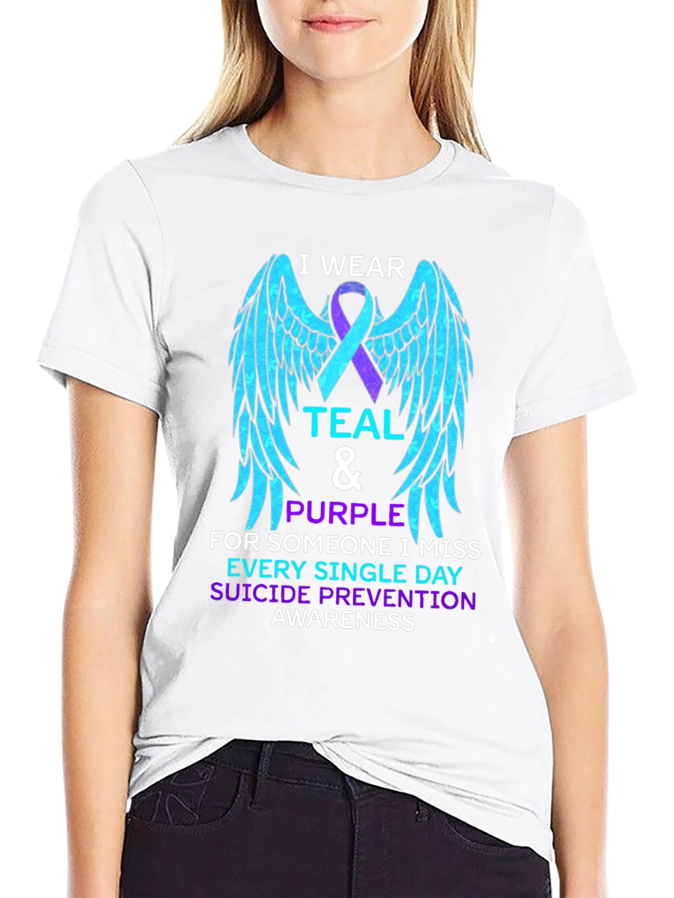 Suicide Prevention Awareness T-Shirt - Teal & Purple