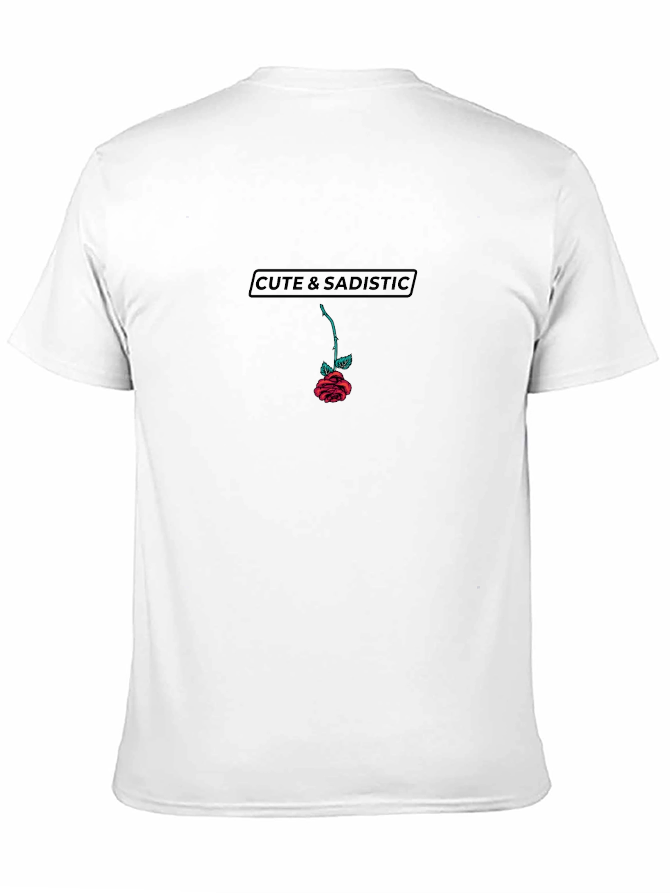 Cute & Sadistic Rose Graphic Black T-Shirt