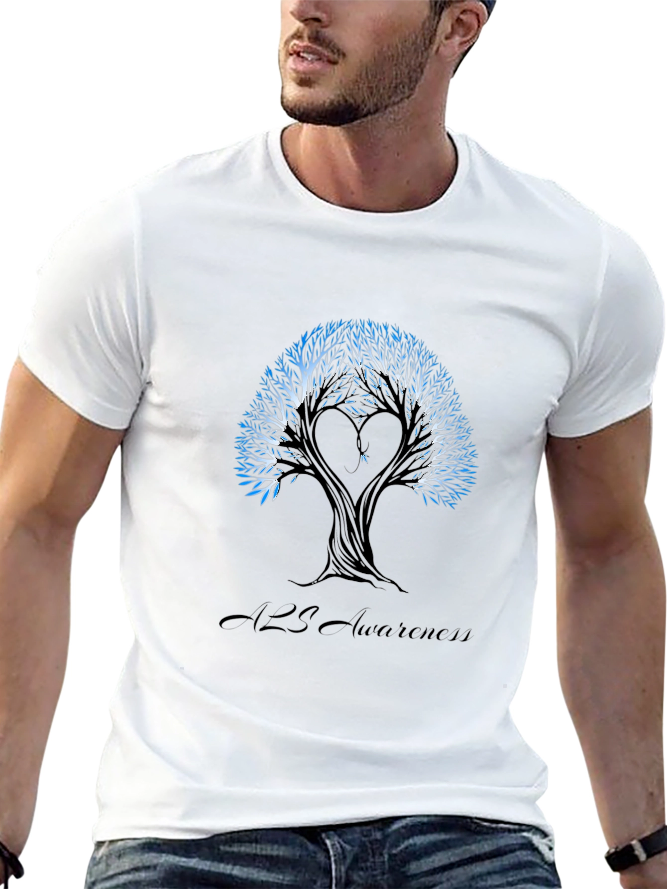 ALS Awareness Tree T-Shirt - Unisex Black Tee