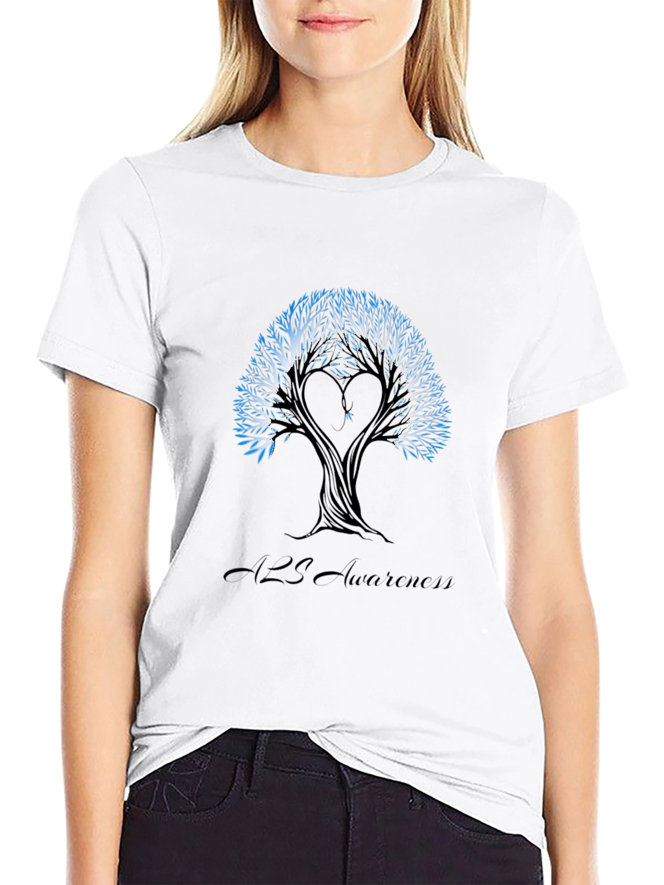 ALS Awareness Tree T-Shirt - Unisex Black Tee