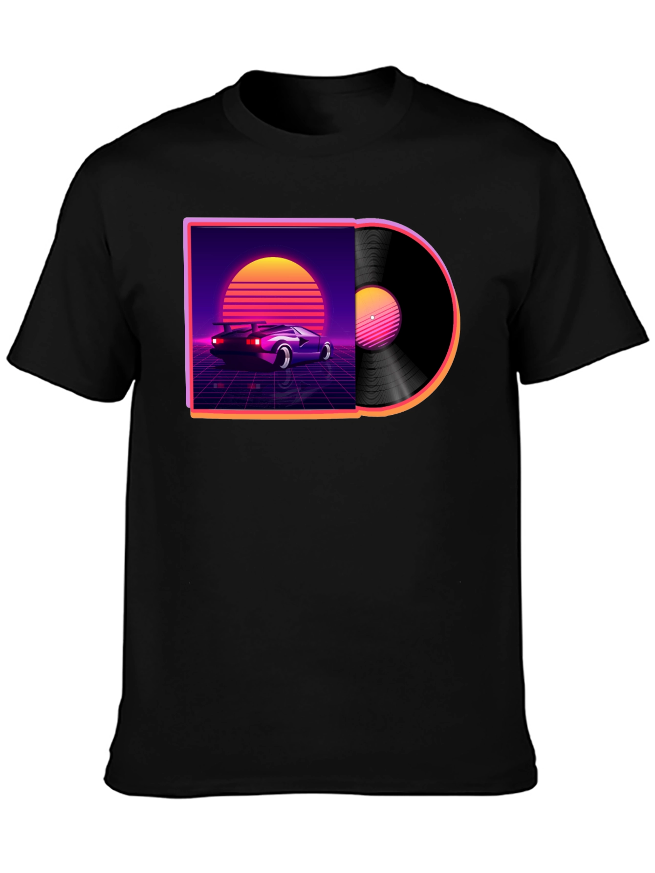 Retro Wave Vinyl T-Shirt - Classic Car Design