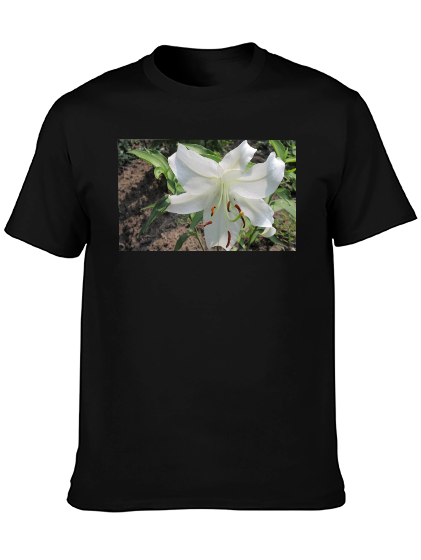 White Lily Graphic Tee - Soft Cotton Blend