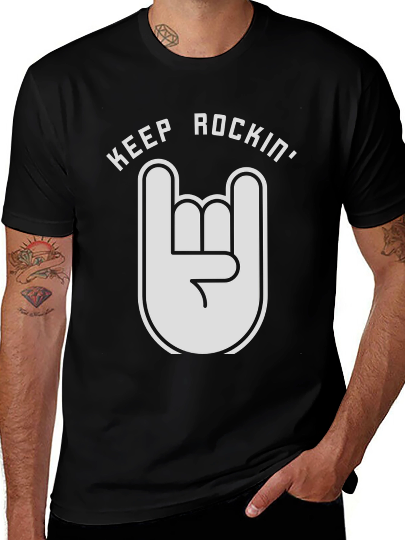 Keep Rockin Graphic Tee - Unisex Black T-Shirt