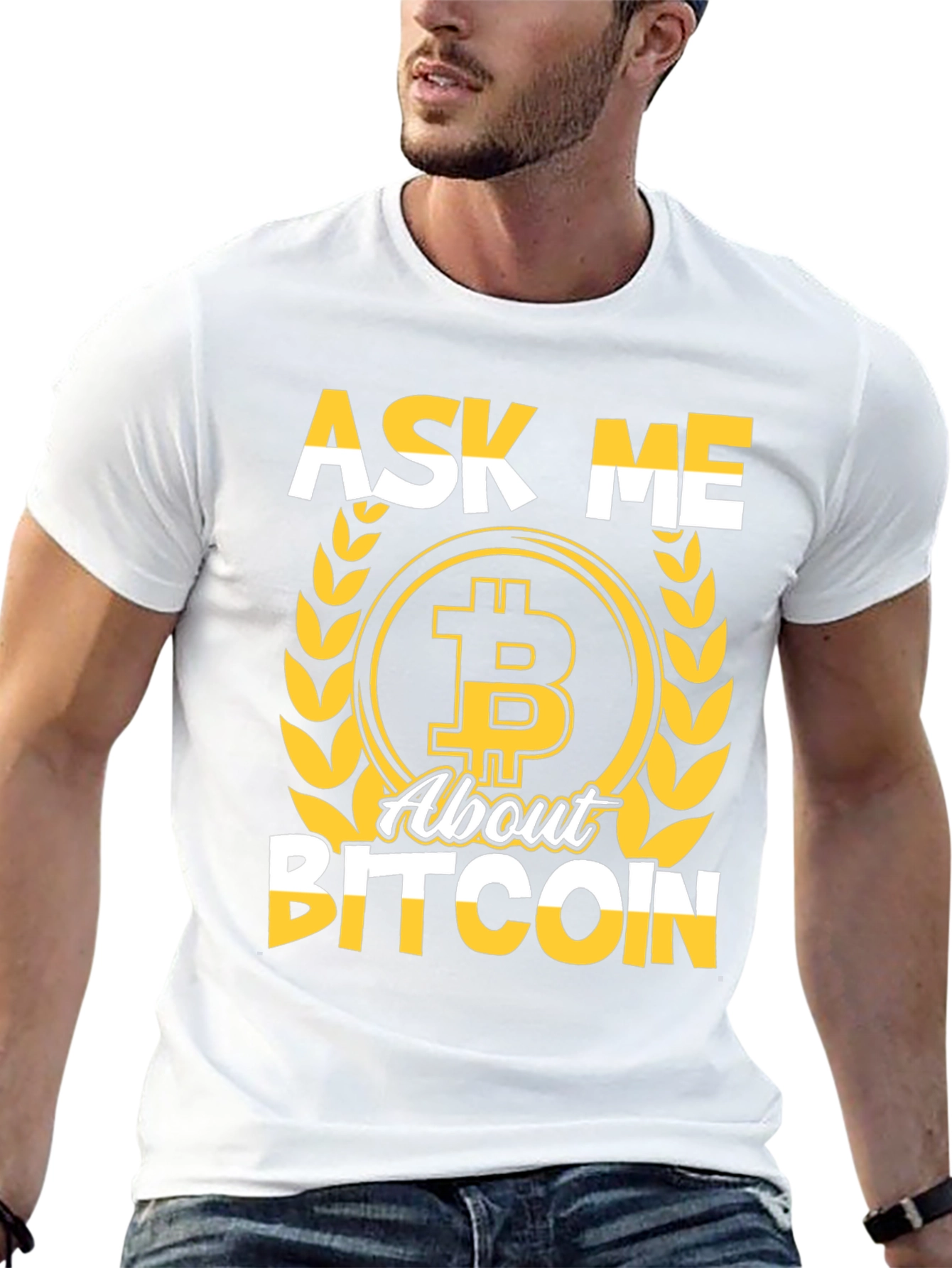 Ask Me About Bitcoin Graphic Tee Crypto T-Shirt