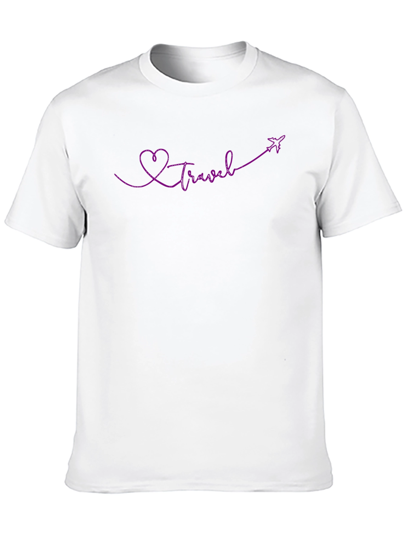 Travel Heart Plane Graphic Tee - Soft Cotton Shirt