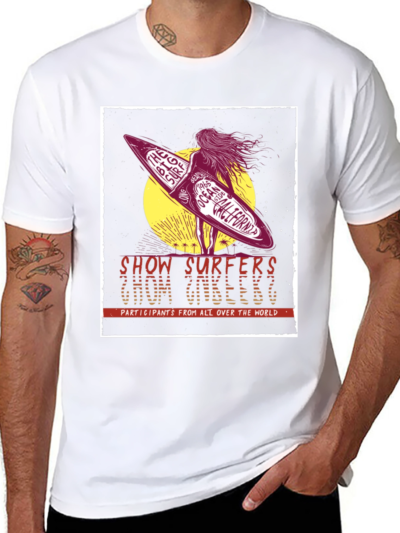 Retro Surfer T-Shirt - Show Surfers Chom Zubeeng