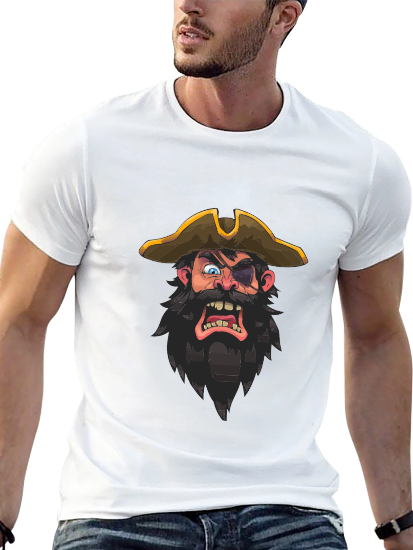 Pirate Graphic Tee - Mens Black T-Shirt