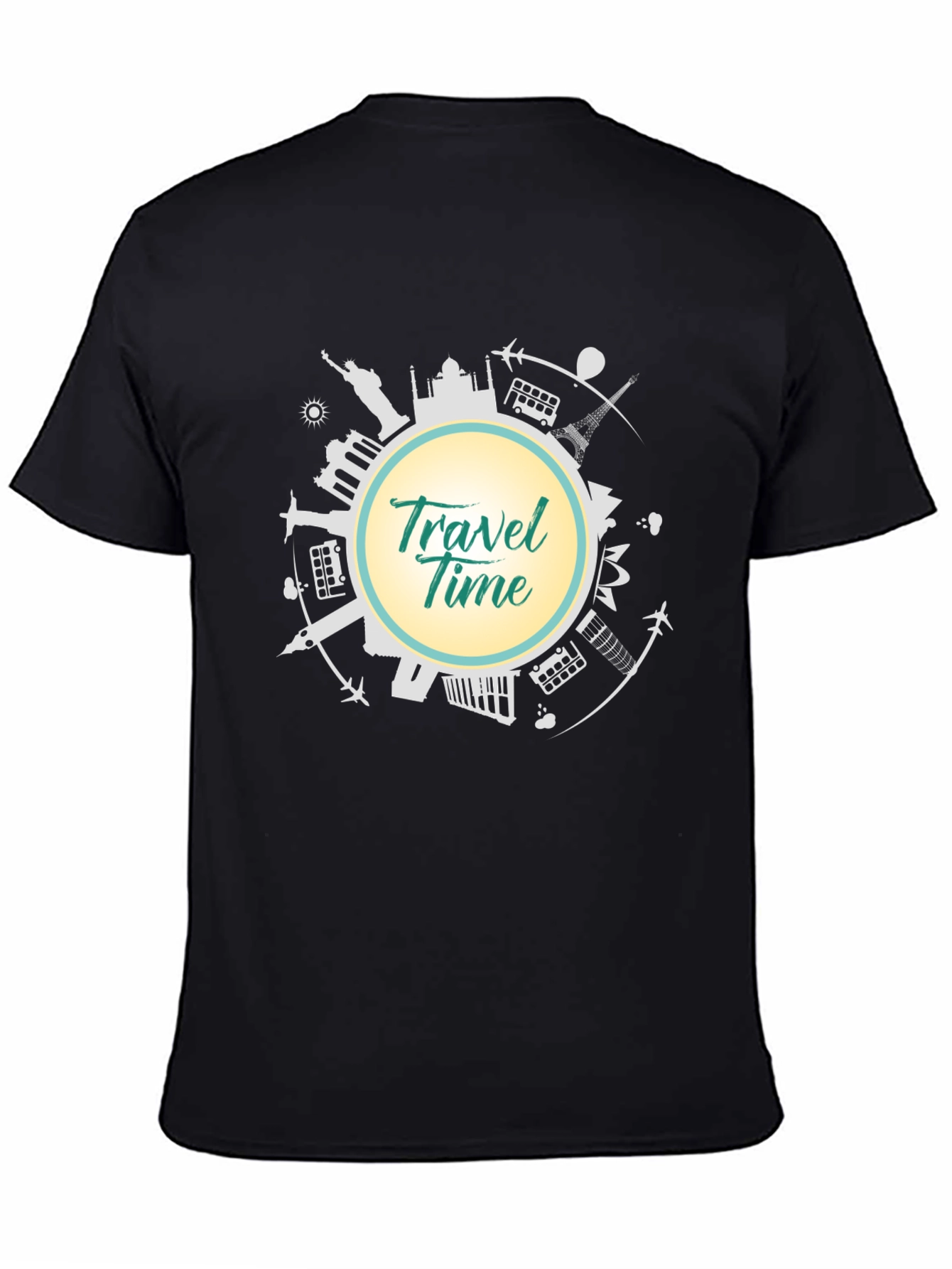 Travel Time T-Shirt - Black Graphic Tee