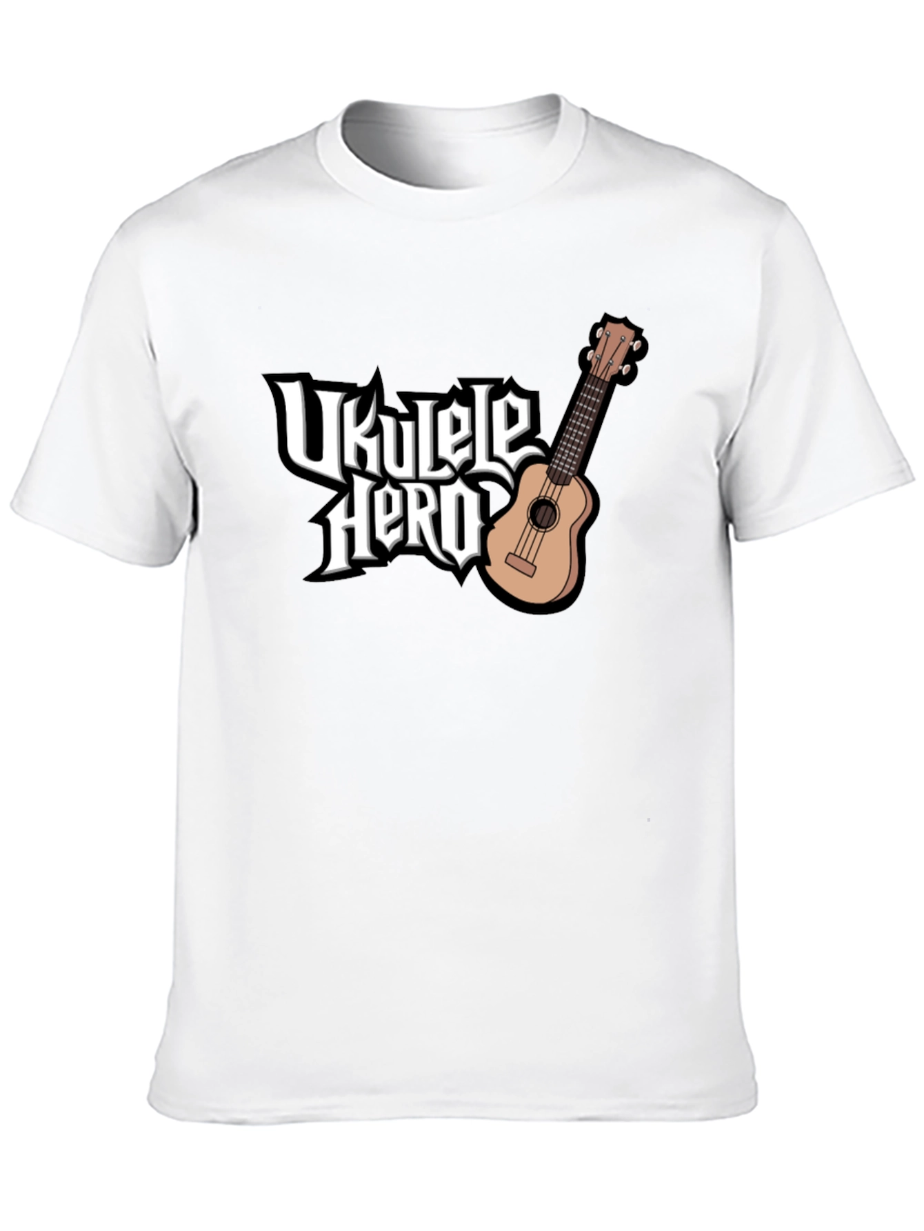 Ukulele Hero Black T-Shirt - Music Lover Tee