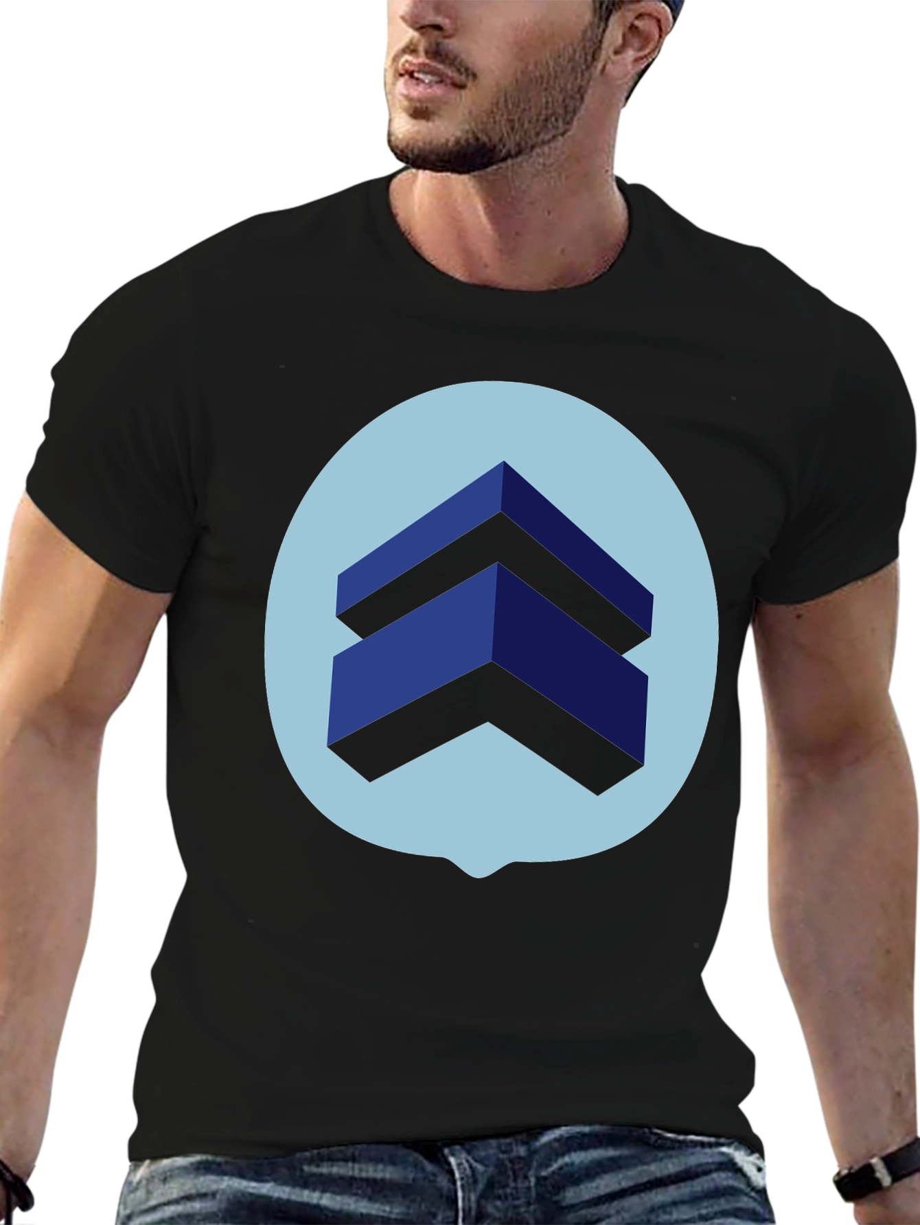 Geometric Graphic Print Tee - Modern Design