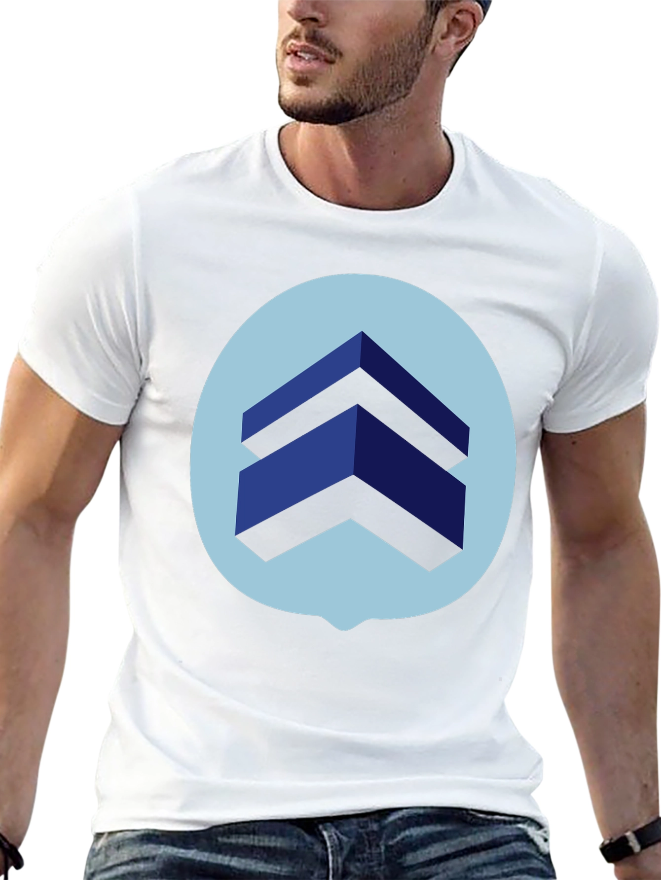Geometric Graphic Print Tee - Modern Design