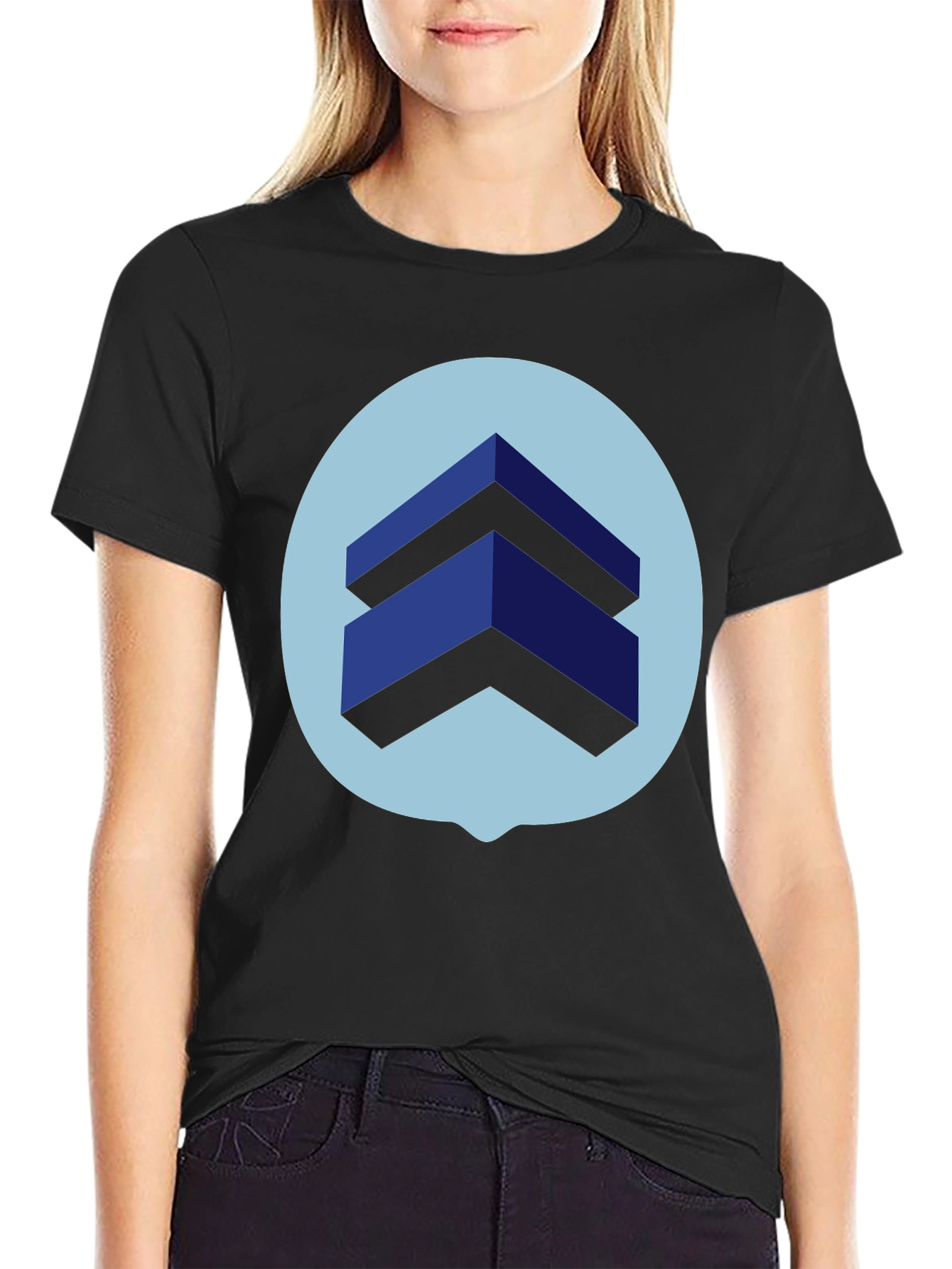 Geometric Graphic Print Tee - Modern Design