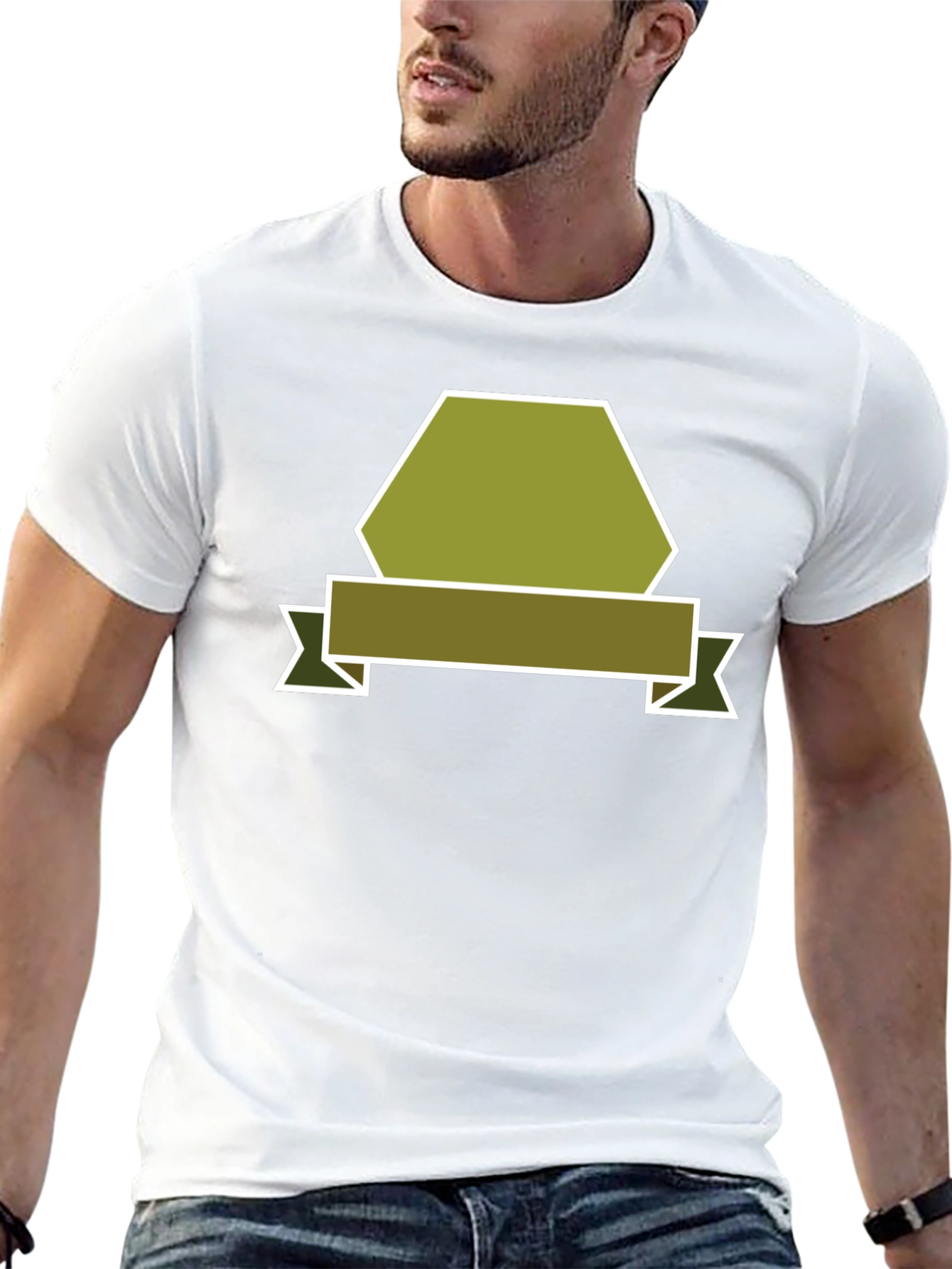 Olive Badge Graphic Tee - Modern Casual Style