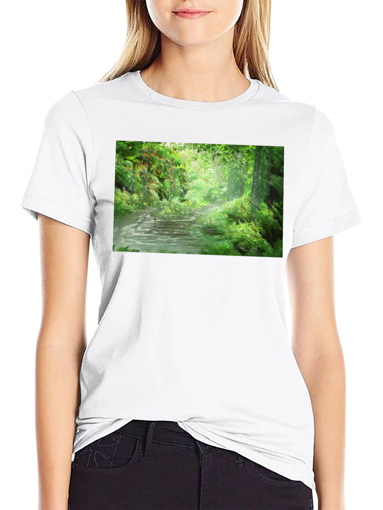 Nature Path T-Shirt - Lush Forest Scene