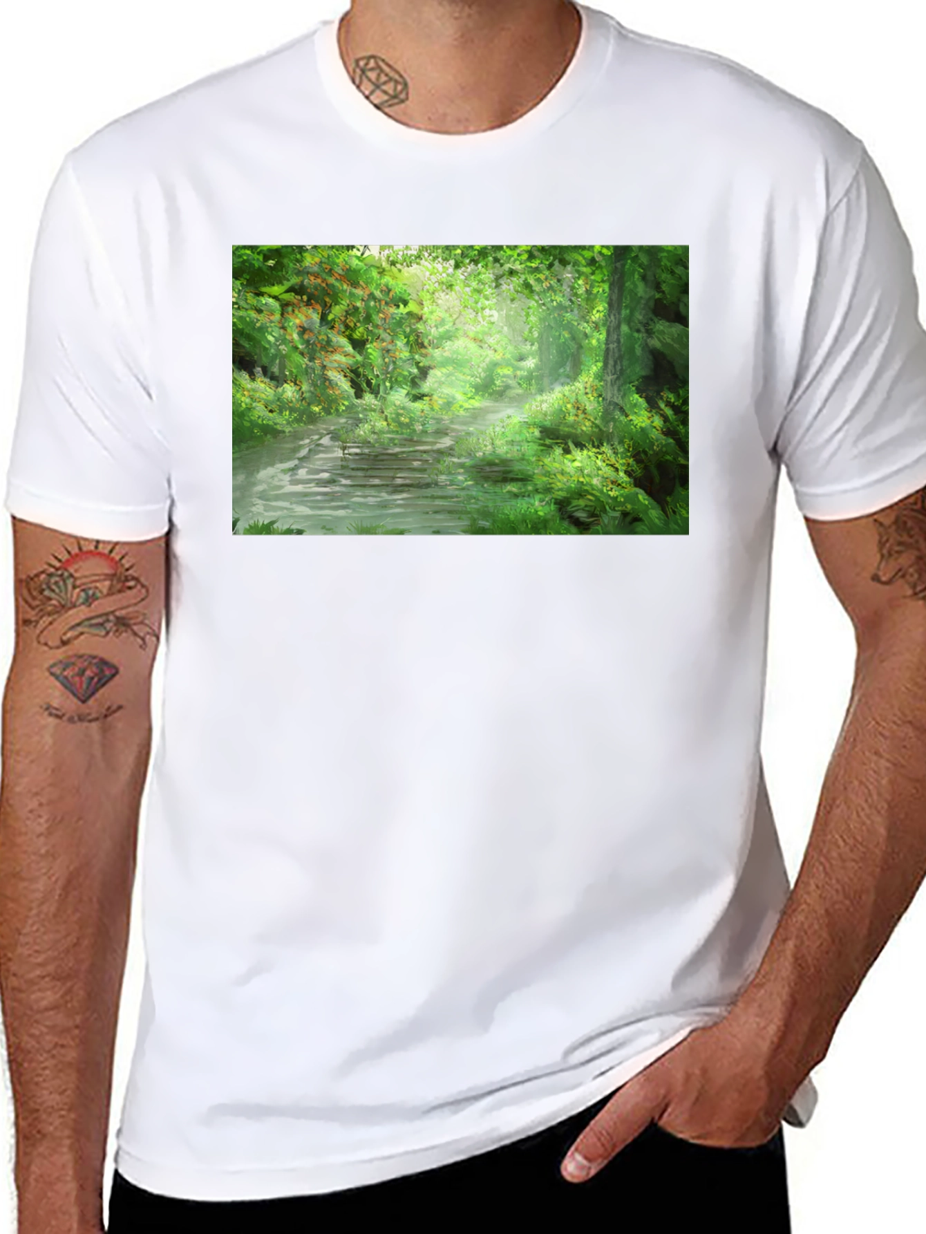 Nature Path T-Shirt - Lush Forest Scene