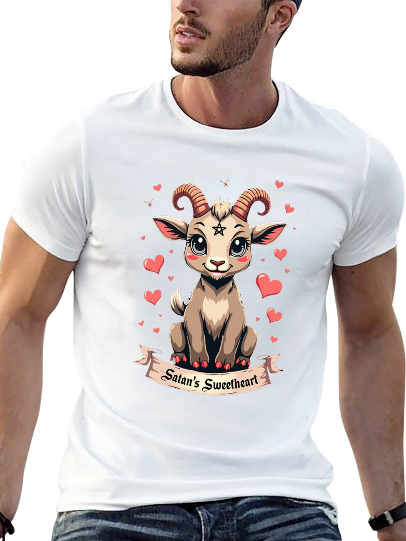 Satans Sweetheart T-Shirt Cute Baphomet Goat Tee