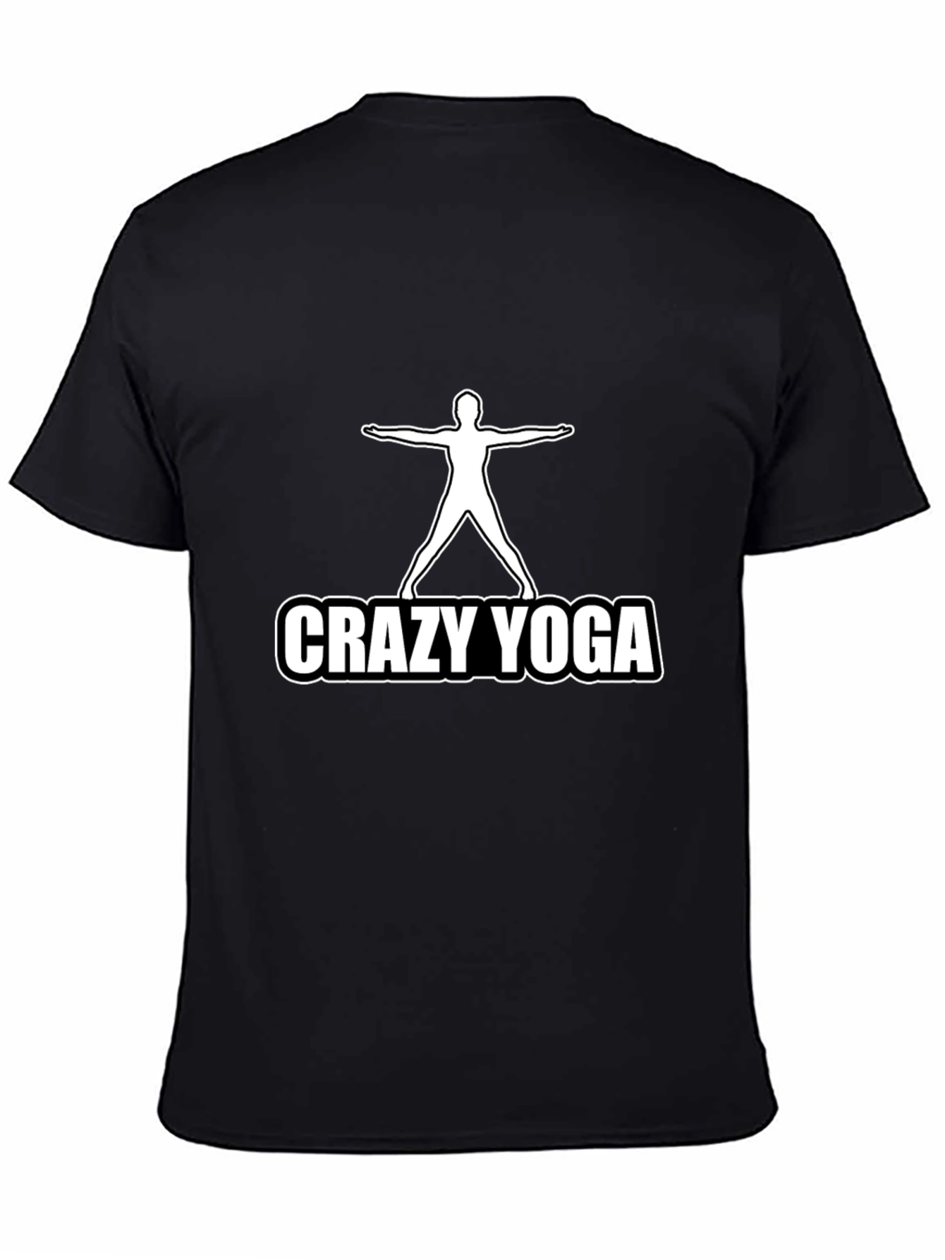 Crazy Yoga Mens Black Graphic T-Shirt